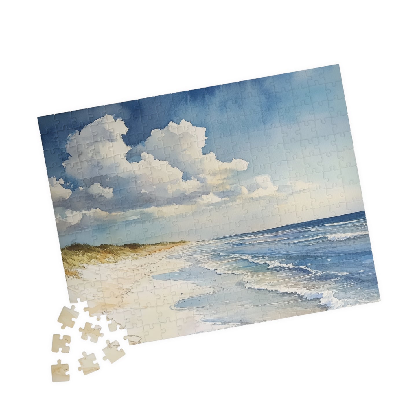 Gentle Shoreline Puzzle (110, 252, 520, 1014 Pieces) - Tranquil Beach Puzzle, Coastal Wall Art, Ocean Lover Gift, Relaxing Jigsaw for Adults