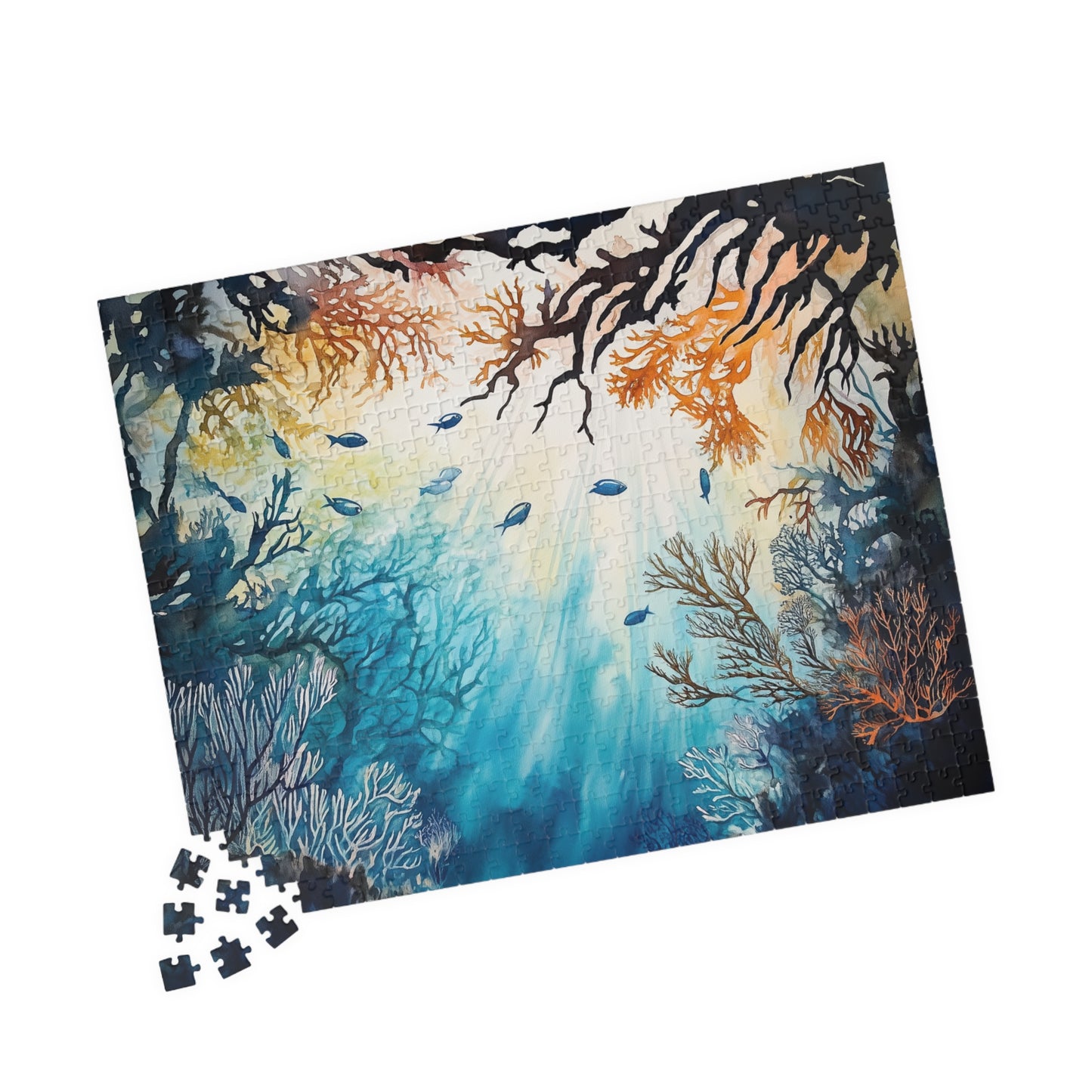 Sunlight Through the Reef Puzzle (110, 252, 520, 1014 Pieces) - Colorful Underwater Scene, Glowing Coral Garden, Vibrant Ocean Depths