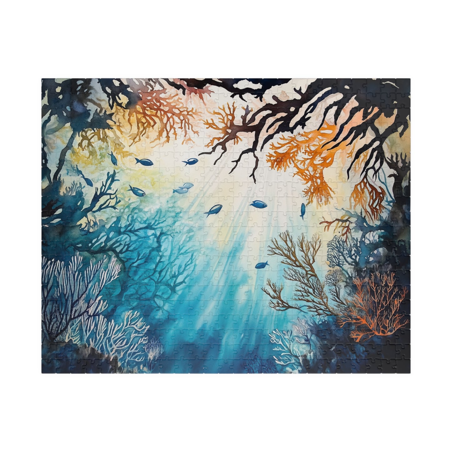 Sunlight Through the Reef Puzzle (110, 252, 520, 1014 Pieces) - Colorful Underwater Scene, Glowing Coral Garden, Vibrant Ocean Depths