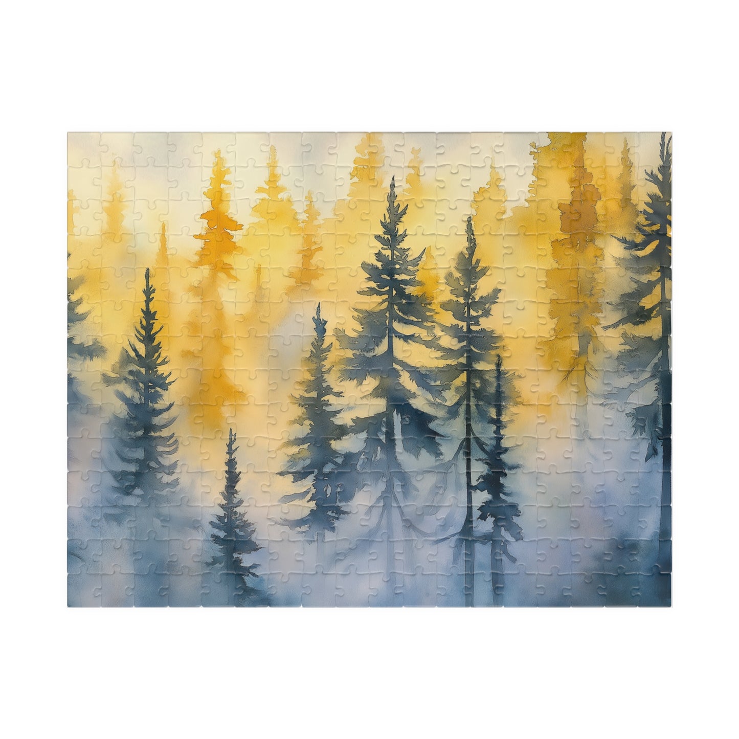 Misty Pines Puzzle (110, 252, 520, 1014 Pieces) - Moody Forest Jigsaw, Evergreen Wall Art, Calm Nature Puzzle for Relaxation