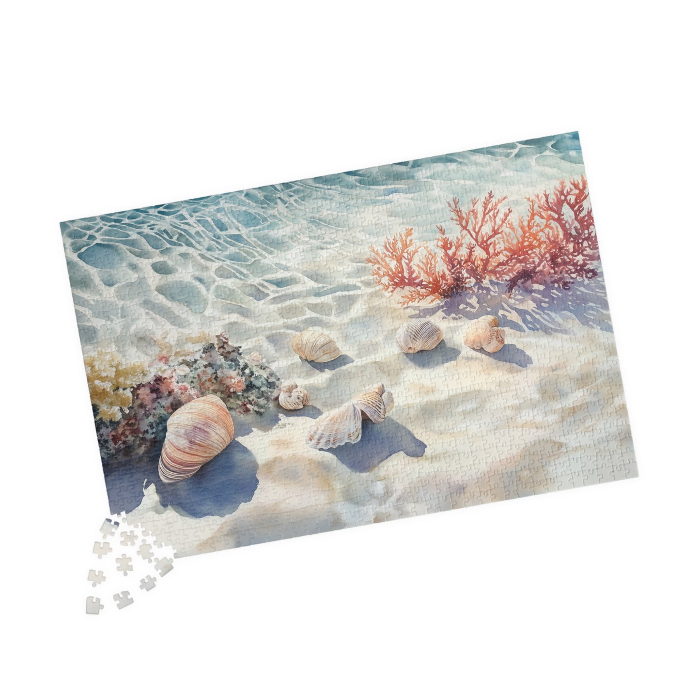 Sea Floor Treasures Puzzle (110, 252, 520, 1014 Pieces) - Shells, Coral, and Sunlit Ocean Beauty for Relaxing, Family-Friendly Fun
