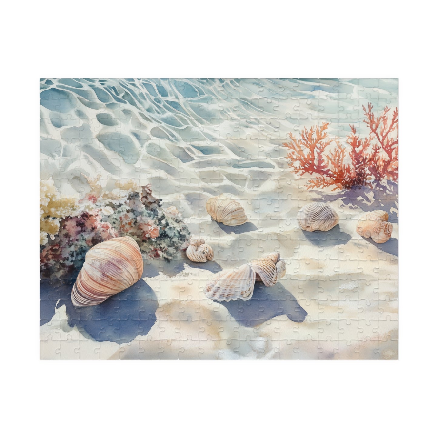 Sea Floor Treasures Puzzle (110, 252, 520, 1014 Pieces) - Shells, Coral, and Sunlit Ocean Beauty for Relaxing, Family-Friendly Fun