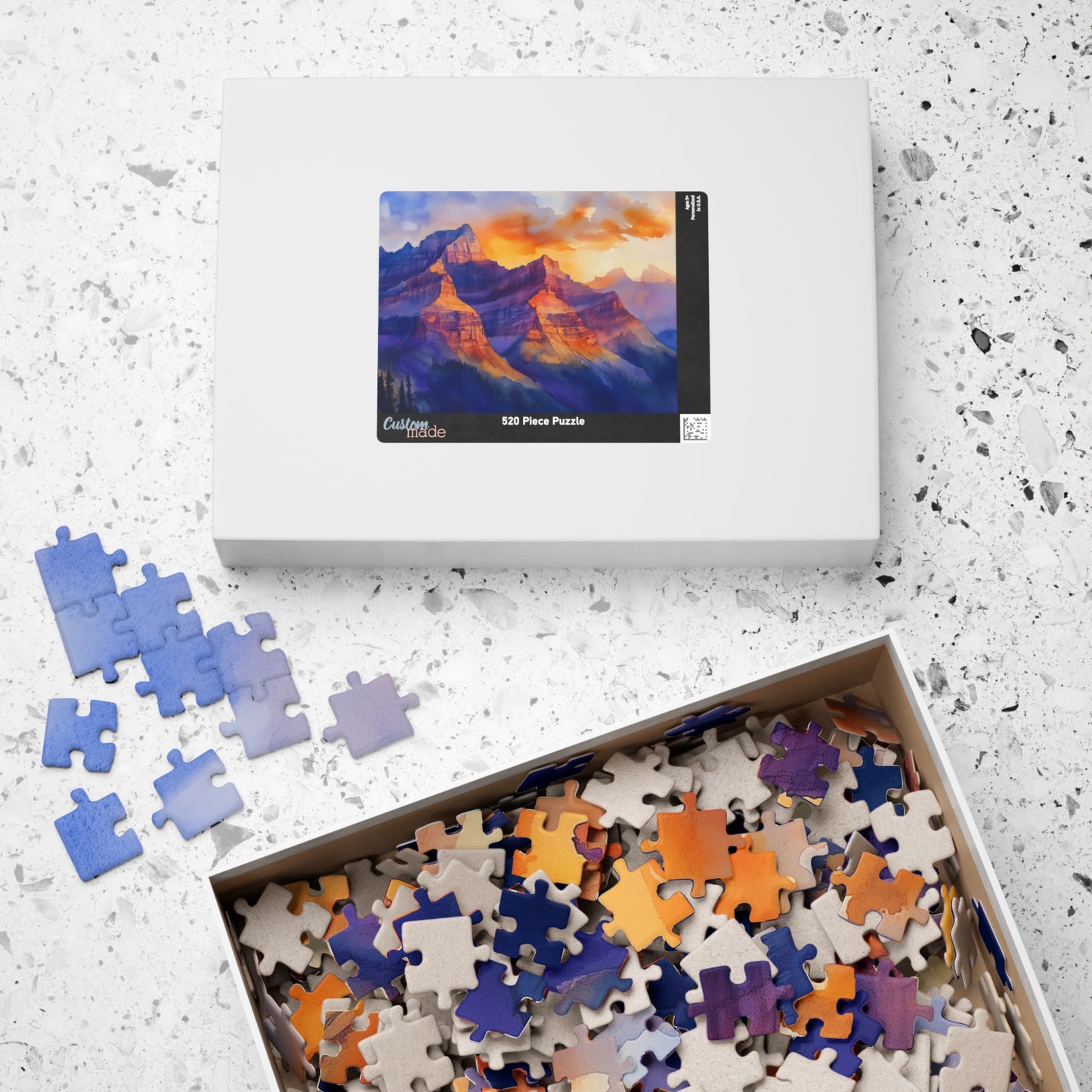Desert Cliffs at Sunset Puzzle (110, 252, 520, 1014 Pieces) - Bold Southwest Landscape, Vibrant Nature Art Gift