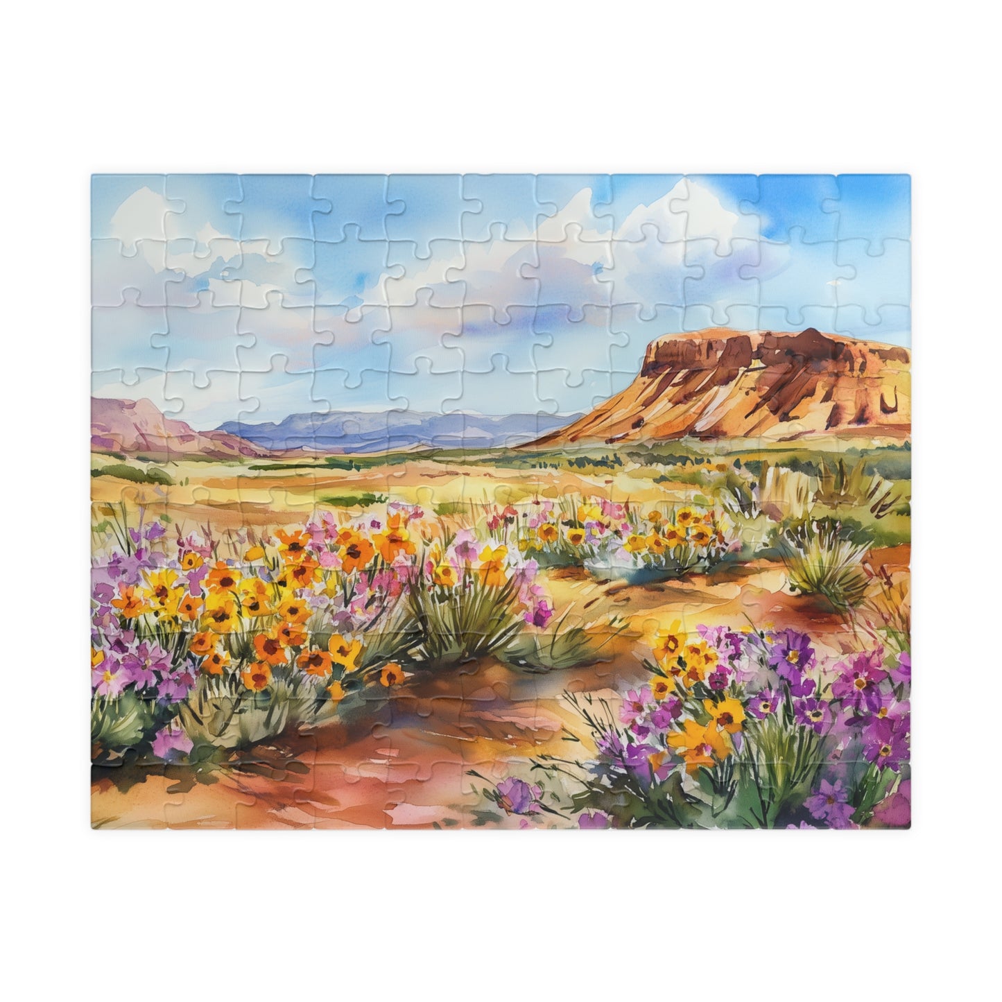 Desert Bloom Puzzle (110, 252, 520, 1014 Pieces) - Wildflower Landscape Jigsaw, Southwest Art, Gift for Nature & Puzzle Lovers