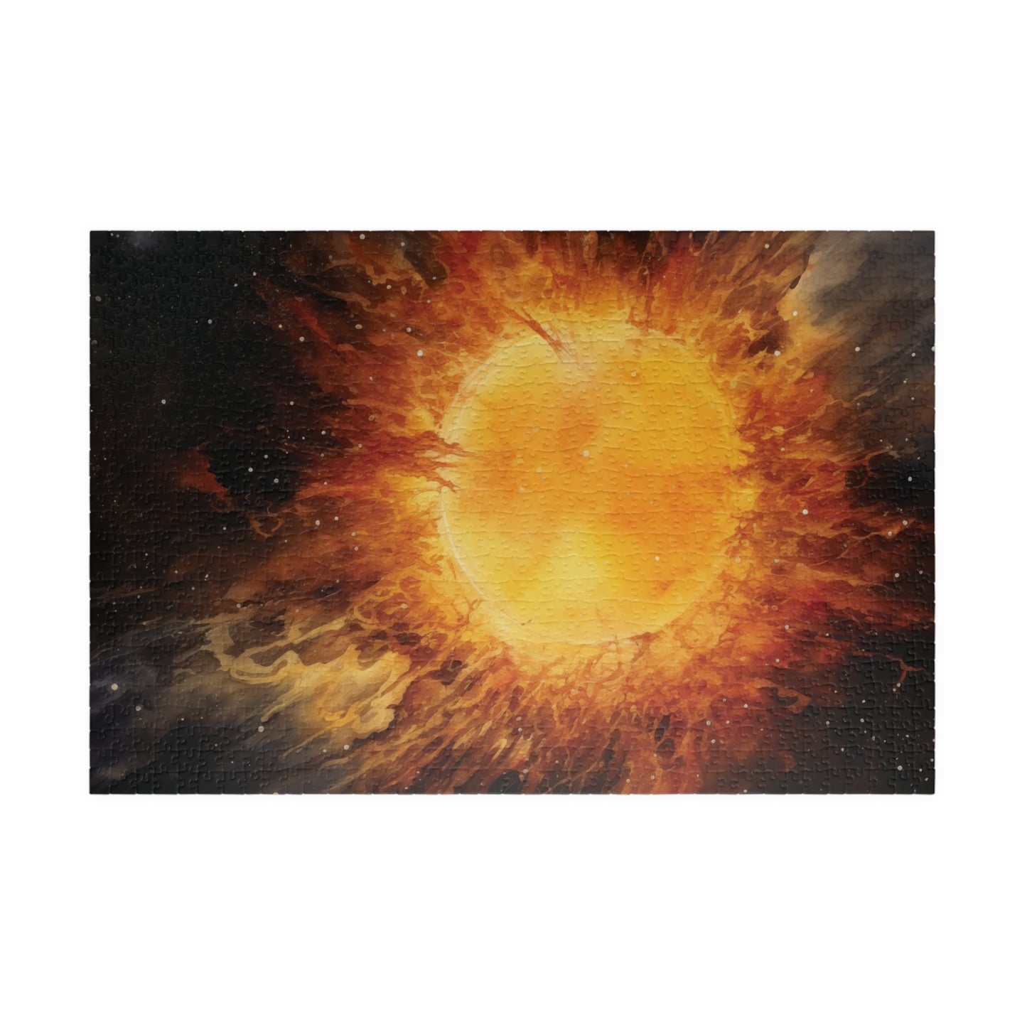Solar Burst Puzzle (110, 252, 520, 1014 Pieces) - Fiery Sun, Outer Space Scene, Bold Astronomy Art