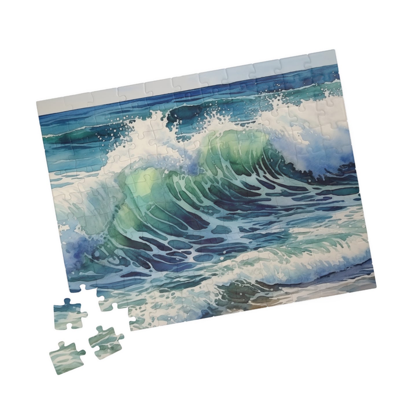 Excited Ocean Waves Puzzle (110, 252, 520, 1014 Pieces) - Dynamic Seascape Jigsaw, Coastal Wall Art, Ocean Lover Gift, Mindful Puzzle Play
