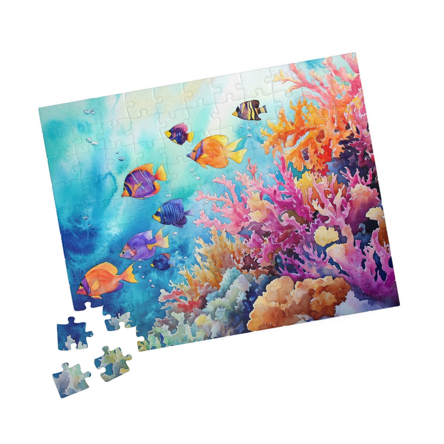 Colorful Coral Reef Puzzle (110, 252, 520, 1014 Pieces) - Tropical Fish, Vibrant Ocean Scene, Underwater Rainbow Adventure