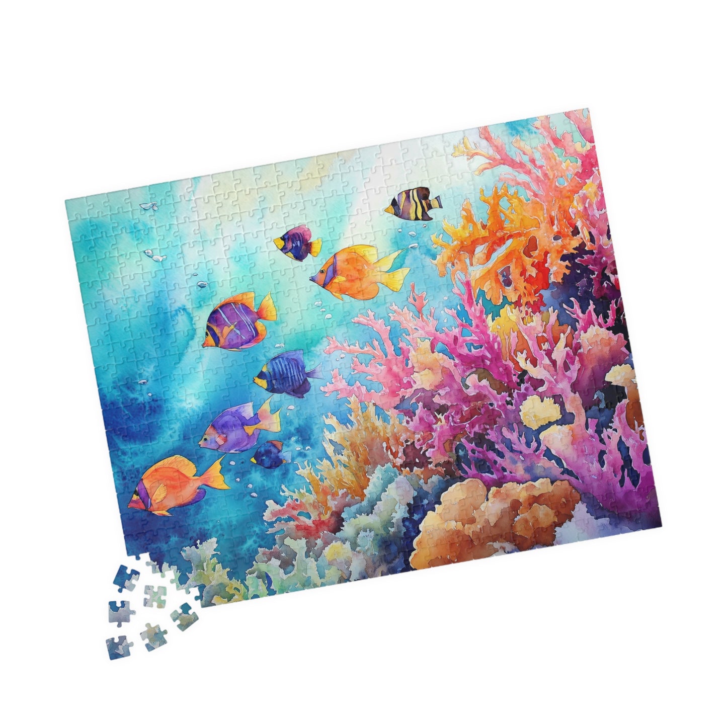 Colorful Coral Reef Puzzle (110, 252, 520, 1014 Pieces) - Tropical Fish, Vibrant Ocean Scene, Underwater Rainbow Adventure