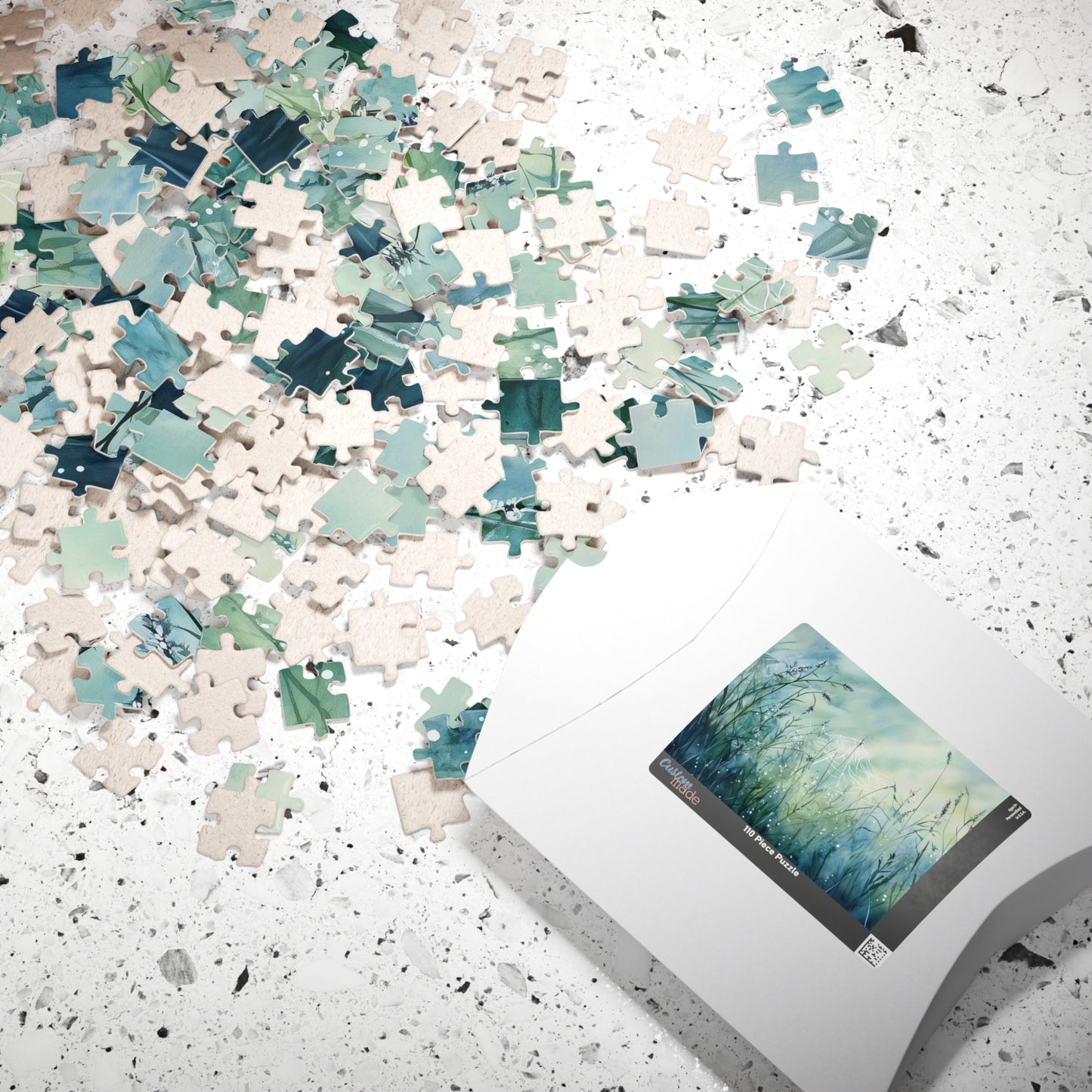 Morning Web Puzzle (110, 252, 520, 1014 Pieces) - Dewy Spider Web, Soft Grass, Gentle Light, Nature-Inspired Jigsaw, Beautiful Serenity