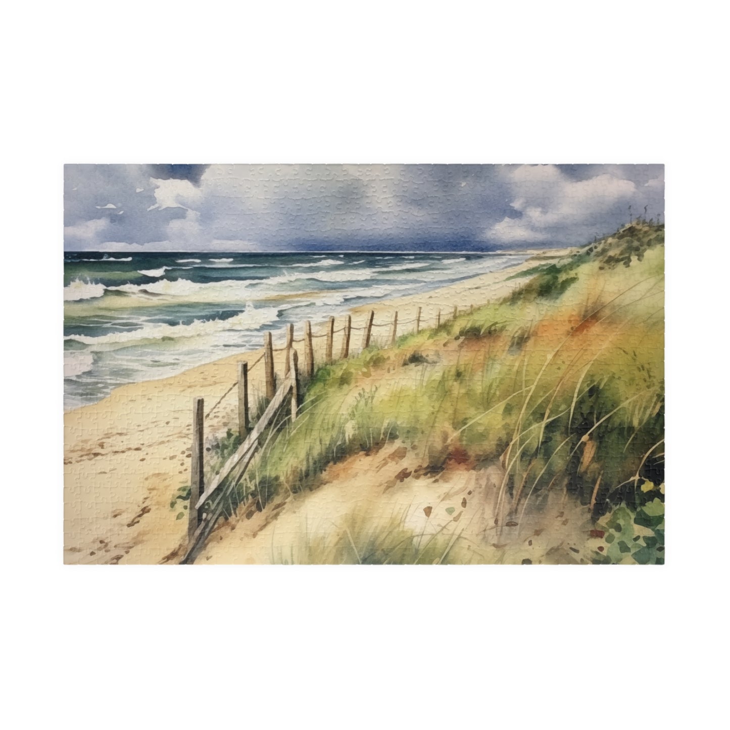 Coastal Dune Puzzle (110, 252, 520, 1014 Pieces) - Tranquil Beach Scene, Soothing Ocean Art, Relaxing Puzzle for Beach Lovers & Families