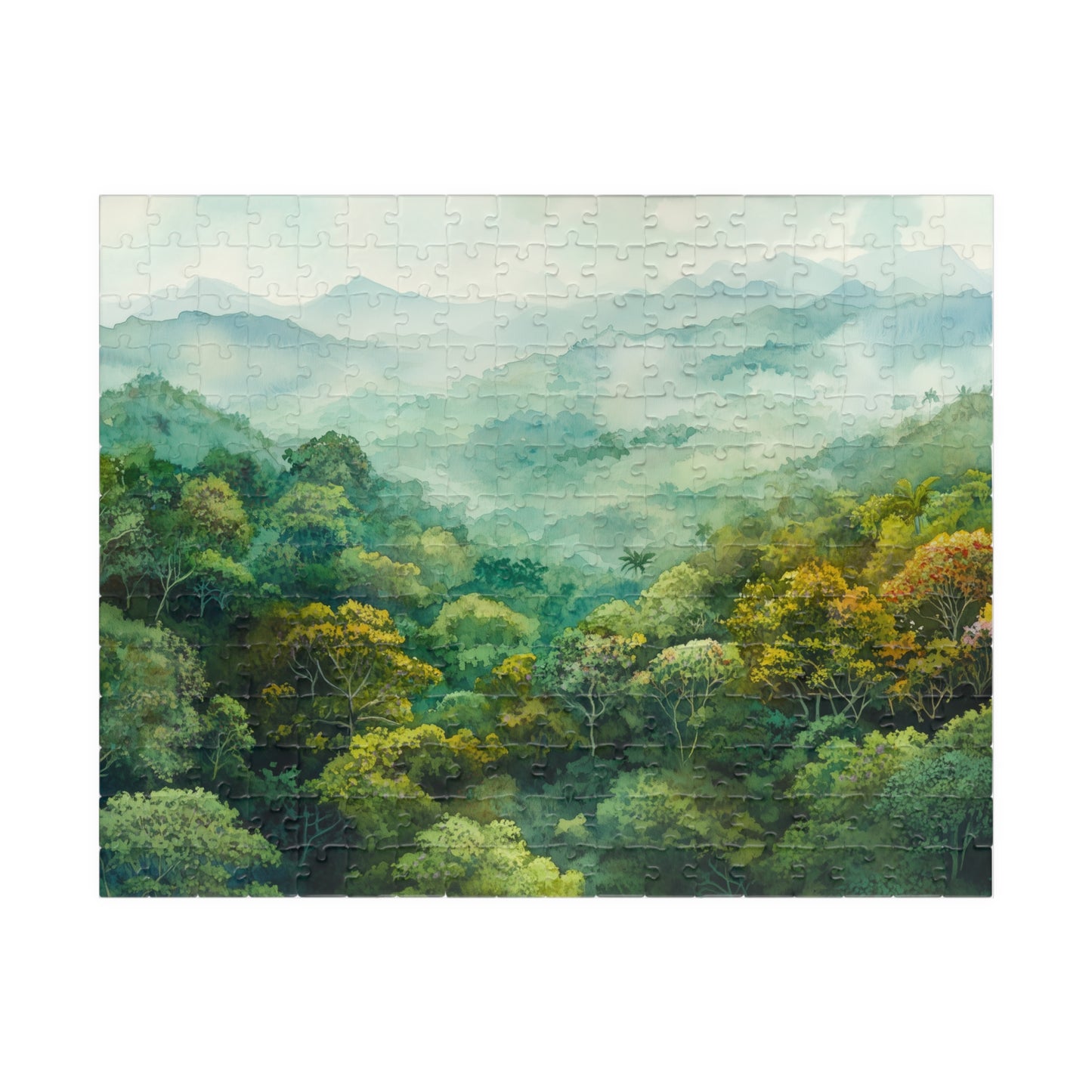 Misty Jungle Canopy Puzzle (110, 252, 520, 1014 Pieces) - Tropical Rainforest Puzzle, Green Nature Decor, Gift for Puzzle & Travel Lovers