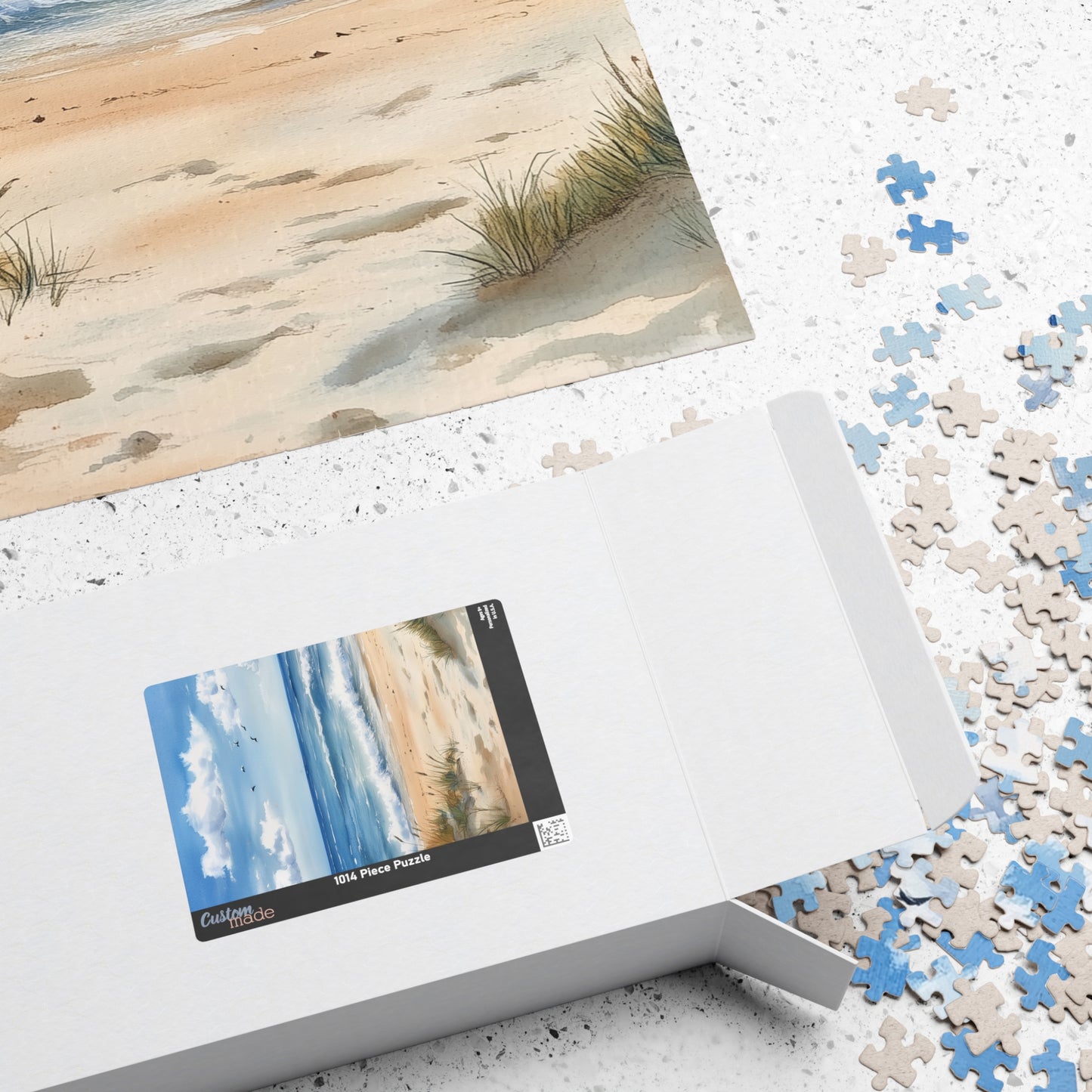 Bright Beach Day Puzzle (110, 252, 520, 1014 Pieces) - Coastal Ocean View, Serene Dunes & Waves, Beach House Decor, Relaxing Puzzle Gift