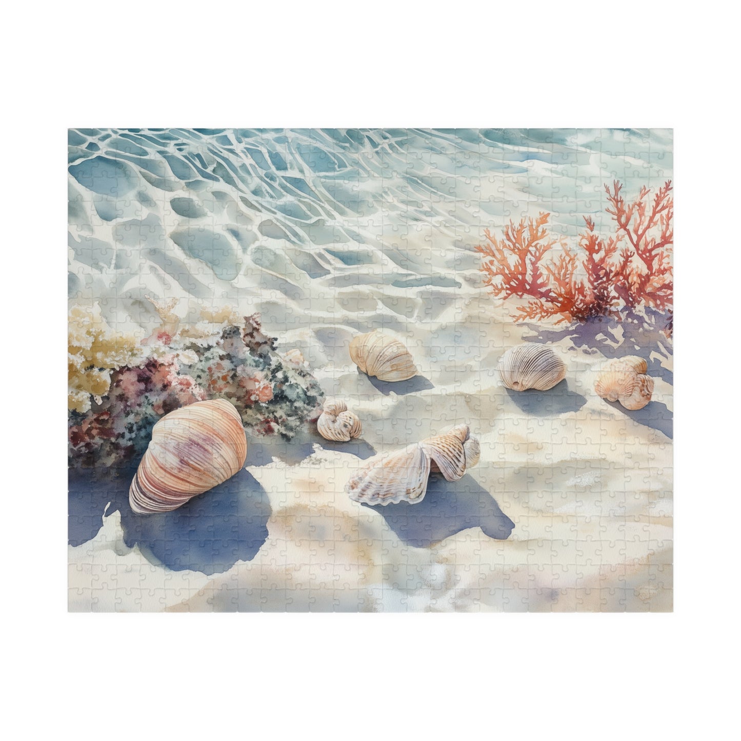 Sea Floor Treasures Puzzle (110, 252, 520, 1014 Pieces) - Shells, Coral, and Sunlit Ocean Beauty for Relaxing, Family-Friendly Fun