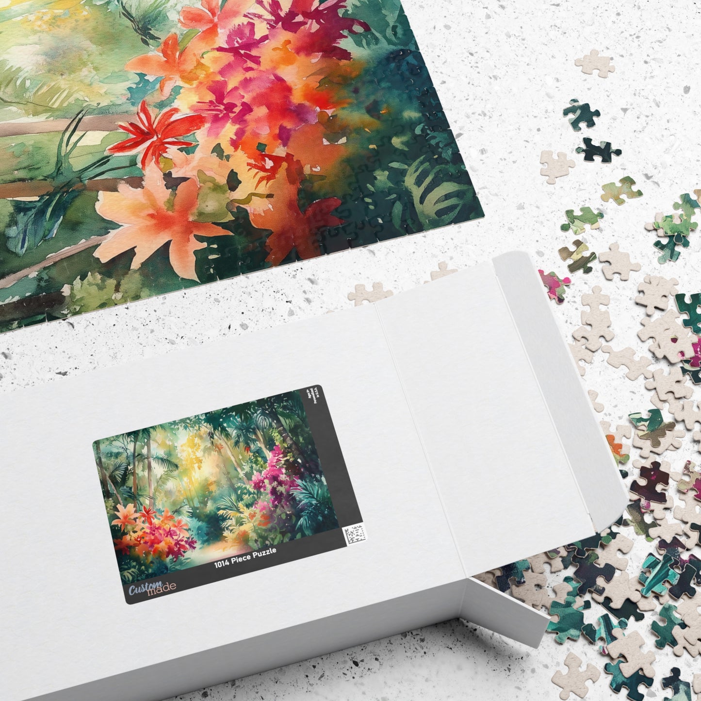 Tropical Bloom Puzzle (110, 252, 520, 1014 Pieces) - Vibrant Jungle Flowers, Rainforest Puzzle, Nature Decor, Gift for Puzzle Enthusiasts