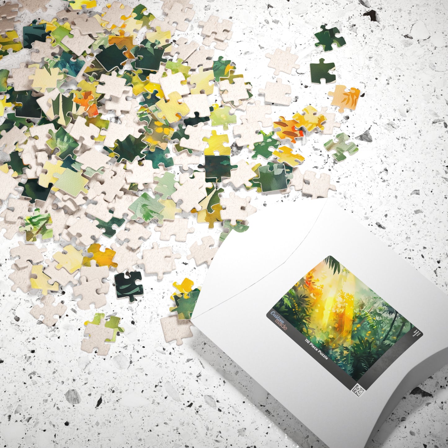 Sunbeams in the Jungle Puzzle (110, 252, 520, 1014 Pieces) - Lush Tropical Rainforest Light, Green & Gold Nature Puzzle, Serene Adventure