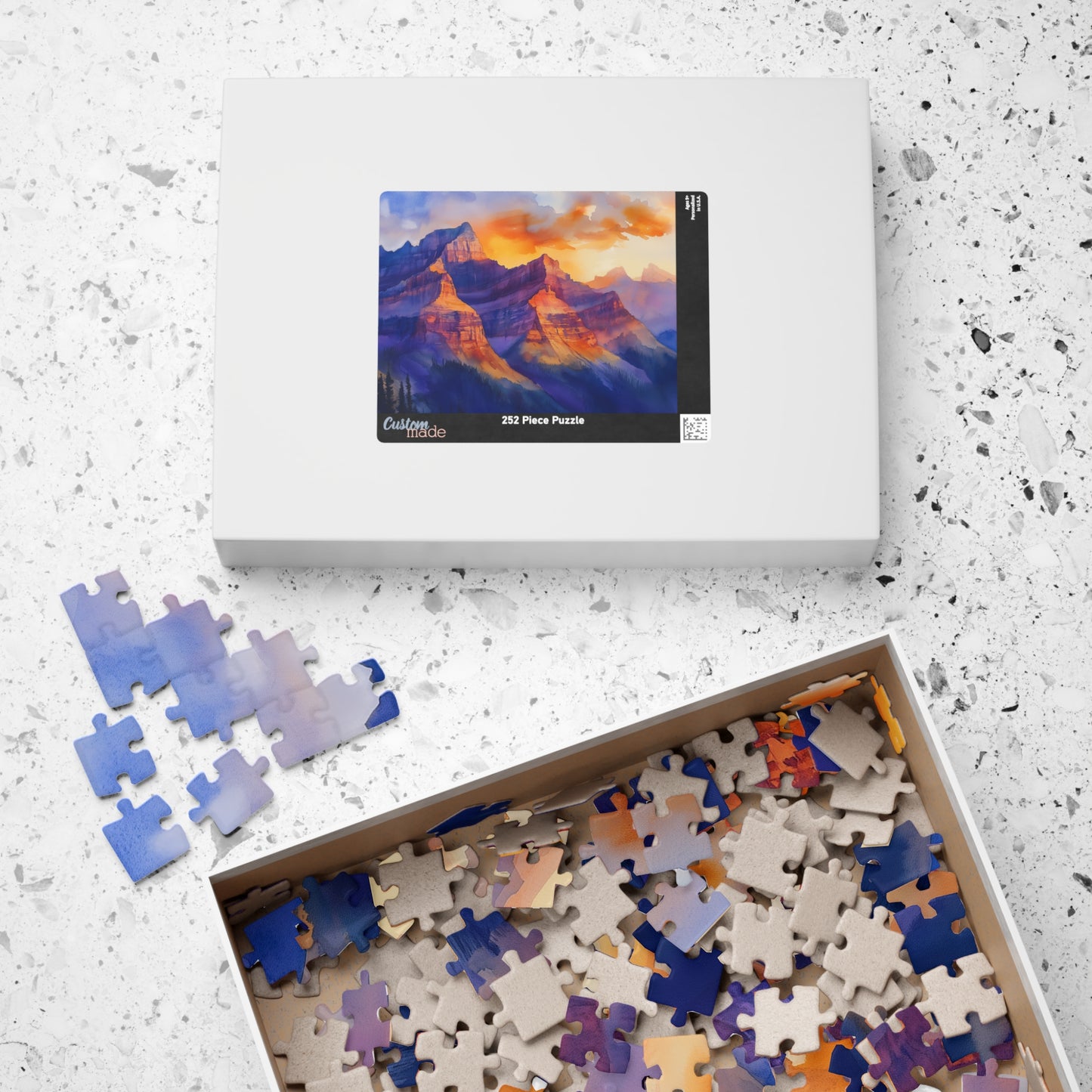 Desert Cliffs at Sunset Puzzle (110, 252, 520, 1014 Pieces) - Bold Southwest Landscape, Vibrant Nature Art Gift