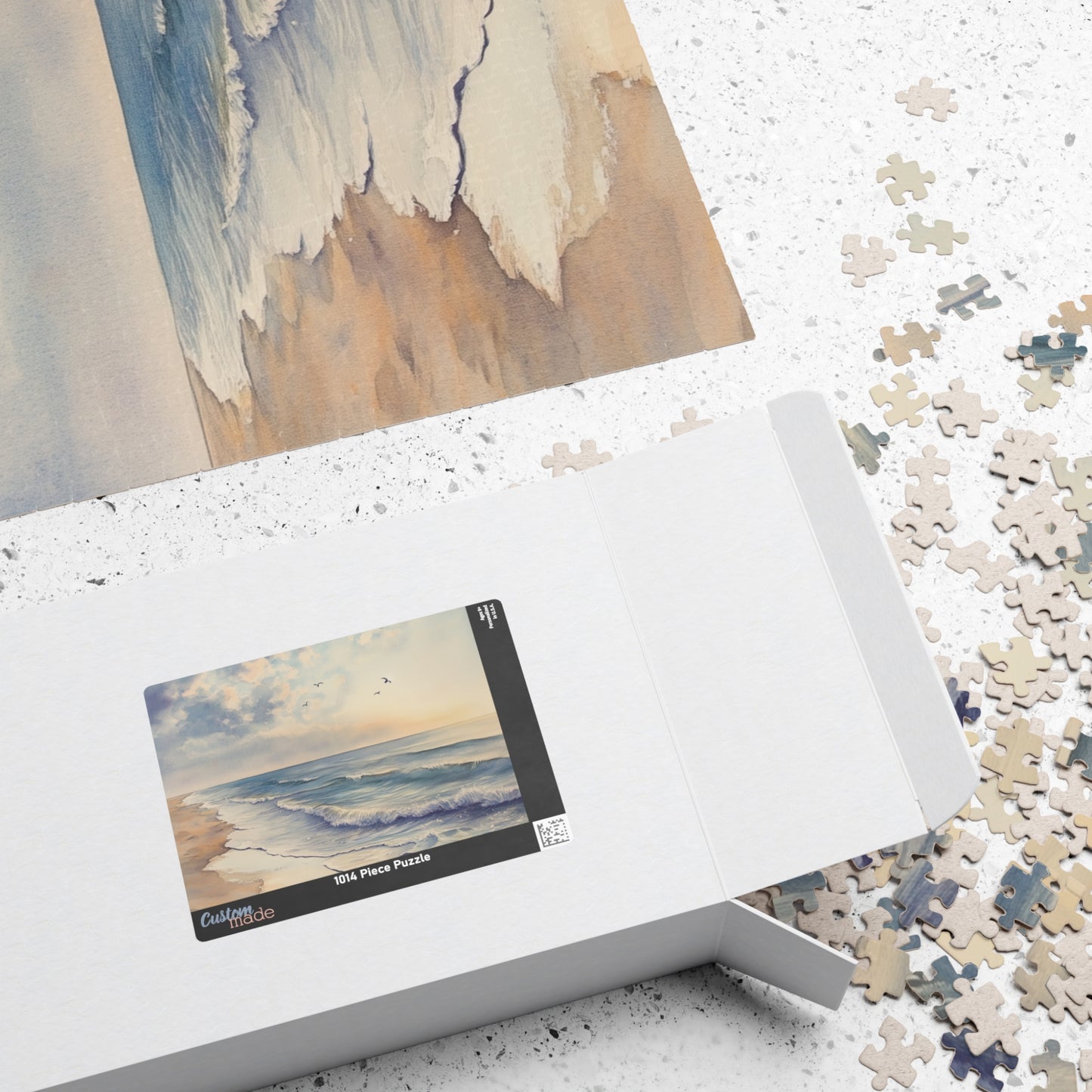 Soft Horizon Puzzle (110, 252, 520, 1014 Pieces) - Tranquil Beach Sunset Jigsaw, Ocean Decor, Relaxing Gift for Nature Lovers, Puzzle Art