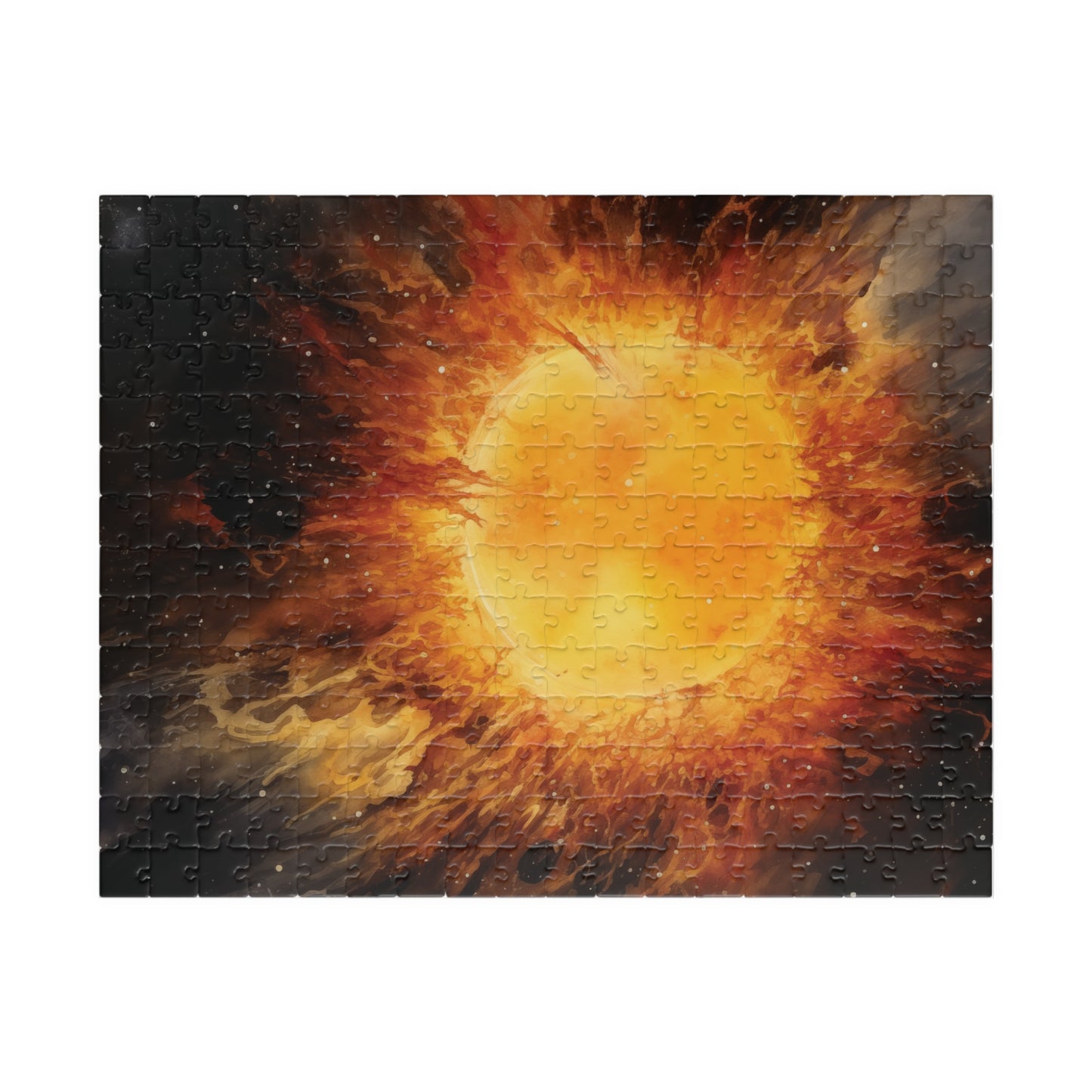 Solar Burst Puzzle (110, 252, 520, 1014 Pieces) - Fiery Sun, Outer Space Scene, Bold Astronomy Art