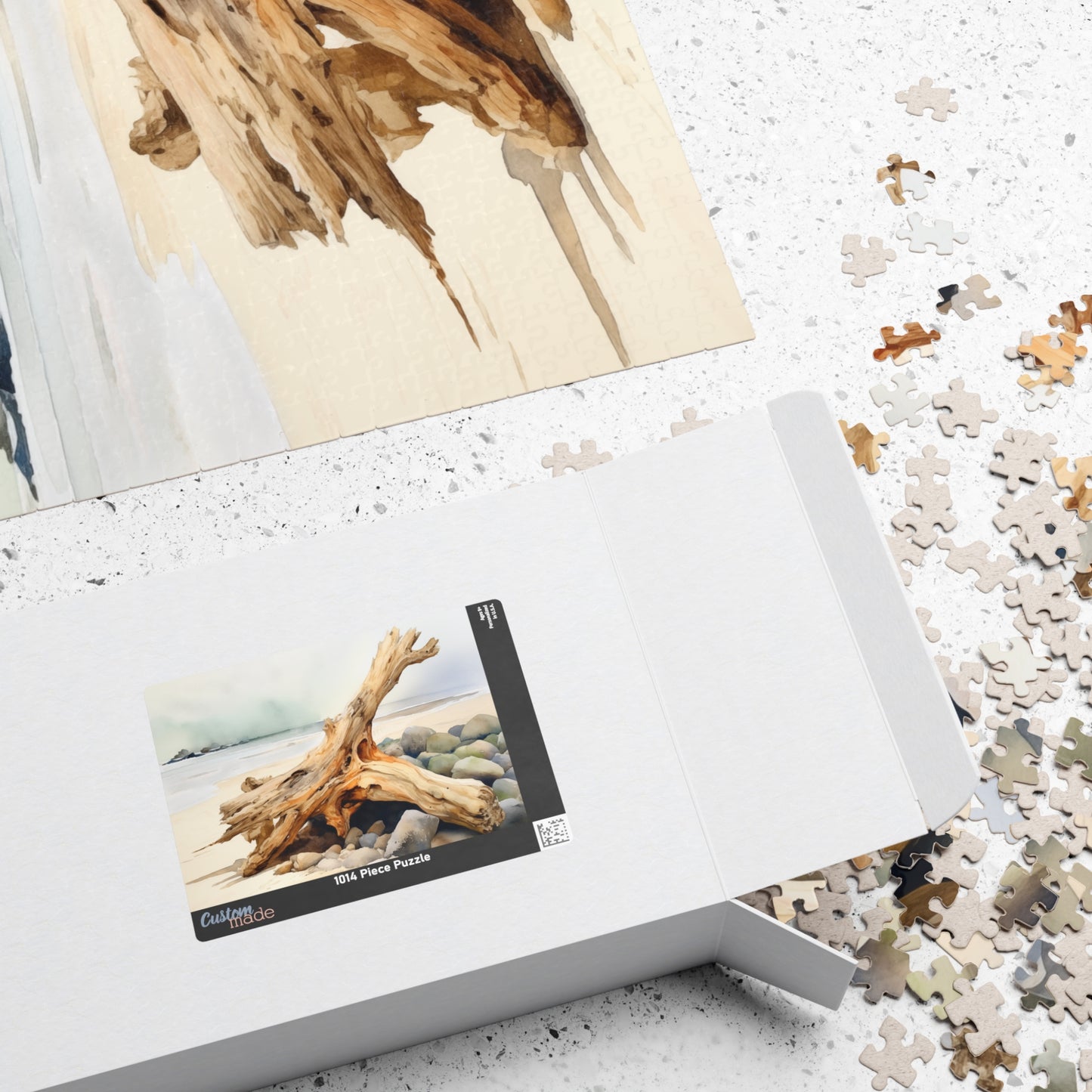 Driftwood Coast Puzzle (110, 252, 520, 1014 Pieces) - Serene Beach Decor, Relaxing Coastal Art, Mindful Gift for Nature Lovers