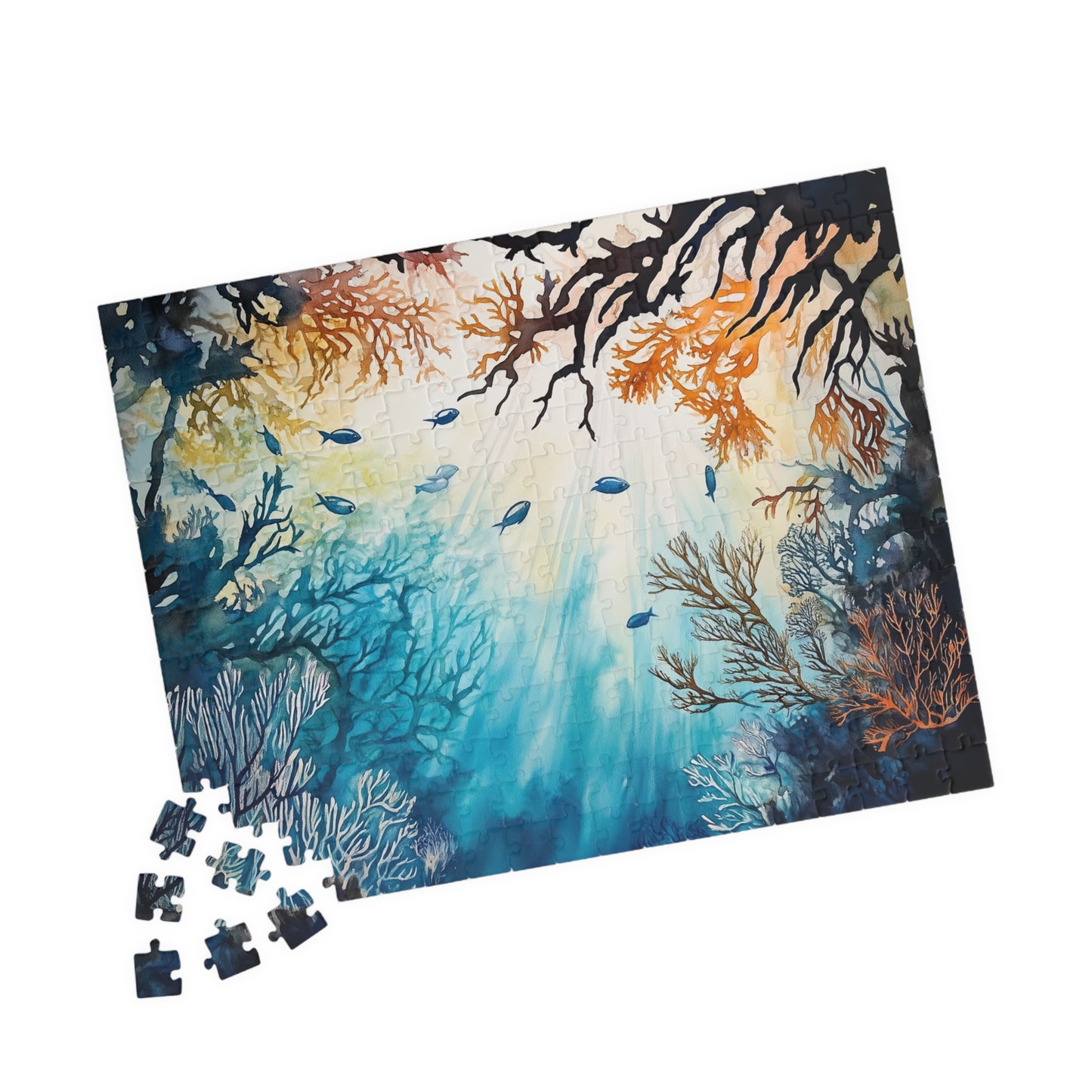 Sunlight Through the Reef Puzzle (110, 252, 520, 1014 Pieces) - Colorful Underwater Scene, Glowing Coral Garden, Vibrant Ocean Depths