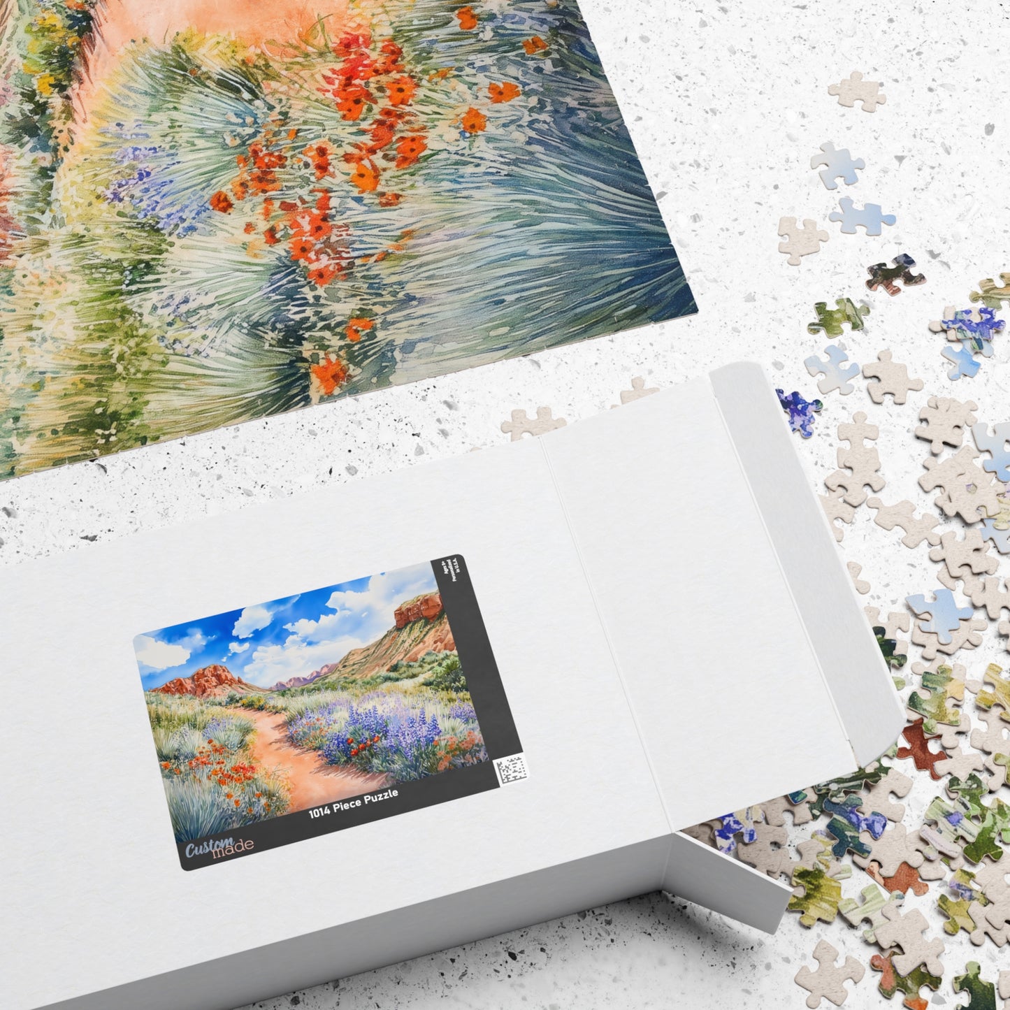Desert Wildflower Trail Puzzle (110, 252, 520, 1014 Pieces) - Colorful Nature Puzzle, Hiking Scenery, Gift for Outdoor Lovers