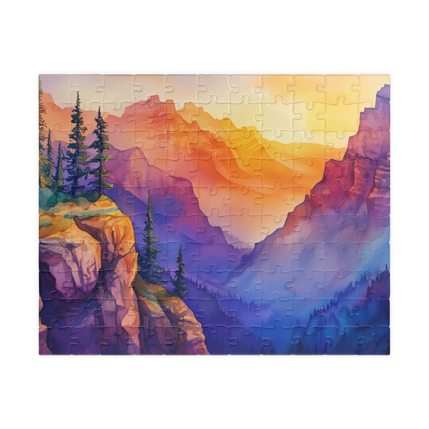 Painted Mountain Range Puzzle (110, 252, 520, 1014 Pieces) - Colorful Nature Puzzle, Sunset Landscape Art, Gift for Outdoor Lovers