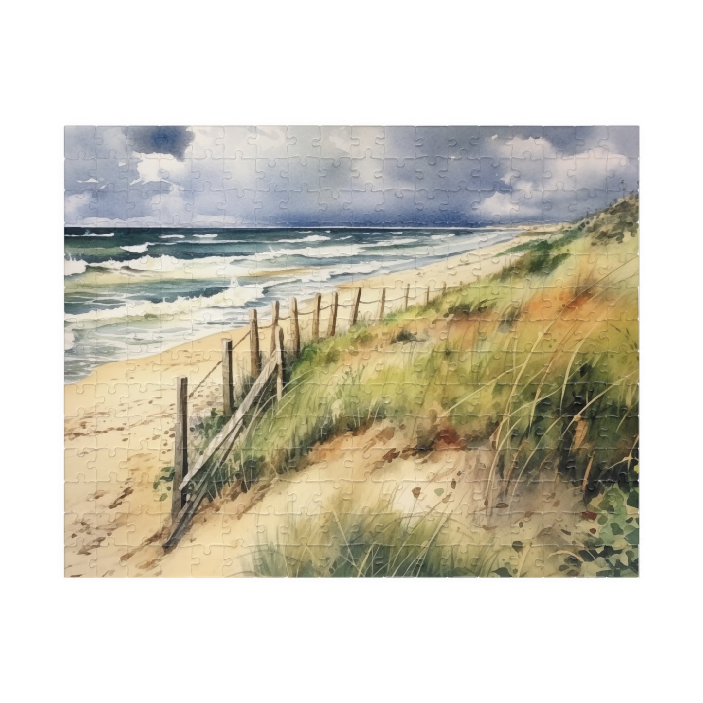 Coastal Dune Puzzle (110, 252, 520, 1014 Pieces) - Tranquil Beach Scene, Soothing Ocean Art, Relaxing Puzzle for Beach Lovers & Families