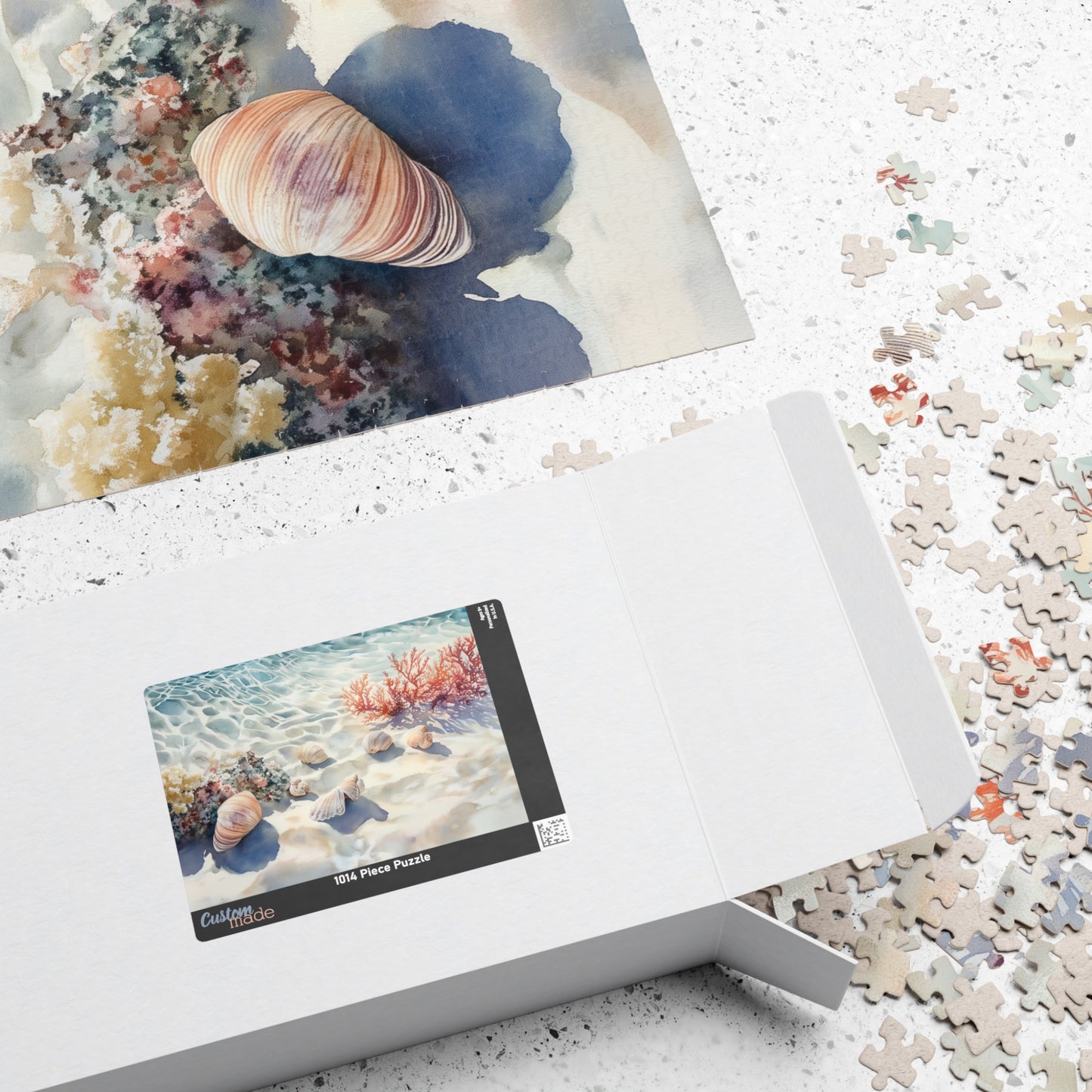 Sea Floor Treasures Puzzle (110, 252, 520, 1014 Pieces) - Shells, Coral, and Sunlit Ocean Beauty for Relaxing, Family-Friendly Fun