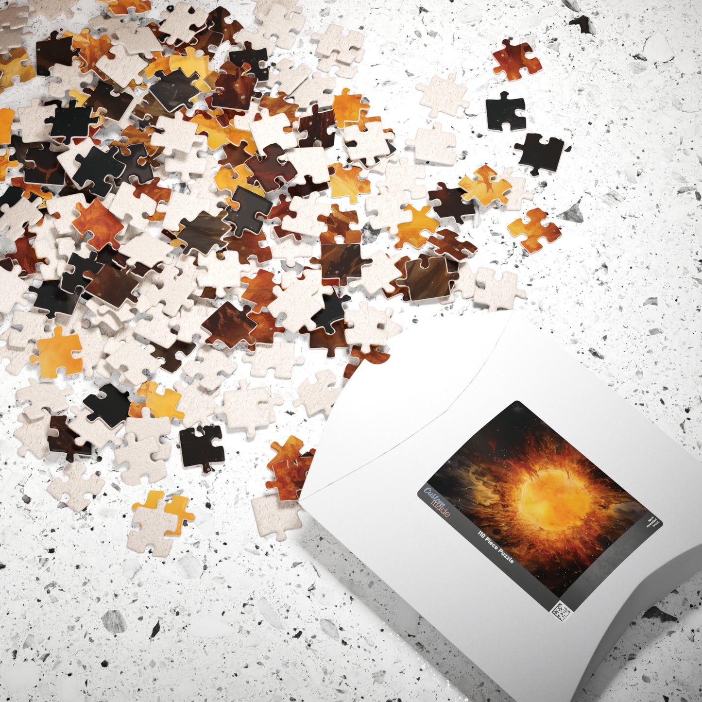 Solar Burst Puzzle (110, 252, 520, 1014 Pieces) - Fiery Sun, Outer Space Scene, Bold Astronomy Art