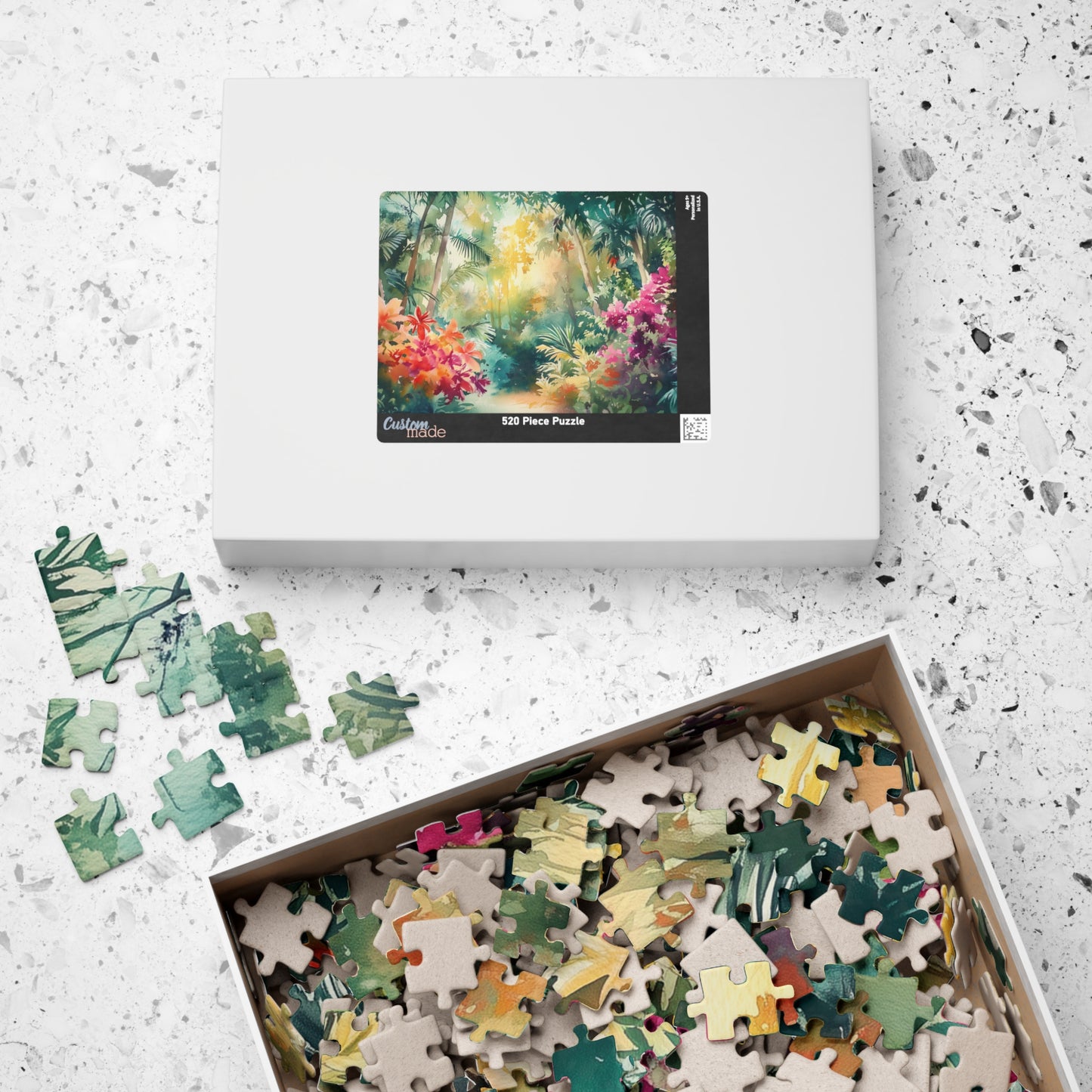 Tropical Bloom Puzzle (110, 252, 520, 1014 Pieces) - Vibrant Jungle Flowers, Rainforest Puzzle, Nature Decor, Gift for Puzzle Enthusiasts