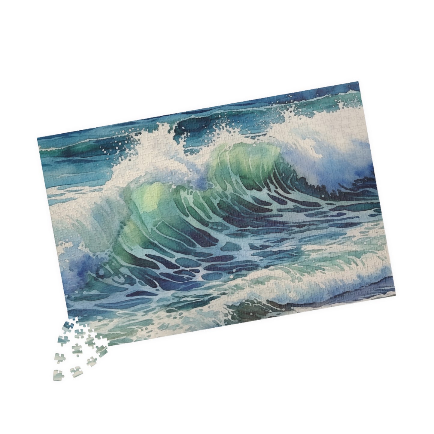 Excited Ocean Waves Puzzle (110, 252, 520, 1014 Pieces) - Dynamic Seascape Jigsaw, Coastal Wall Art, Ocean Lover Gift, Mindful Puzzle Play