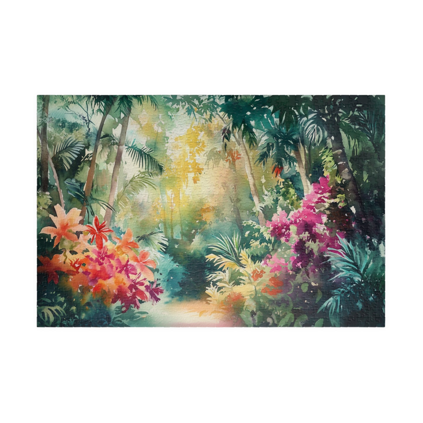 Tropical Bloom Puzzle (110, 252, 520, 1014 Pieces) - Vibrant Jungle Flowers, Rainforest Puzzle, Nature Decor, Gift for Puzzle Enthusiasts