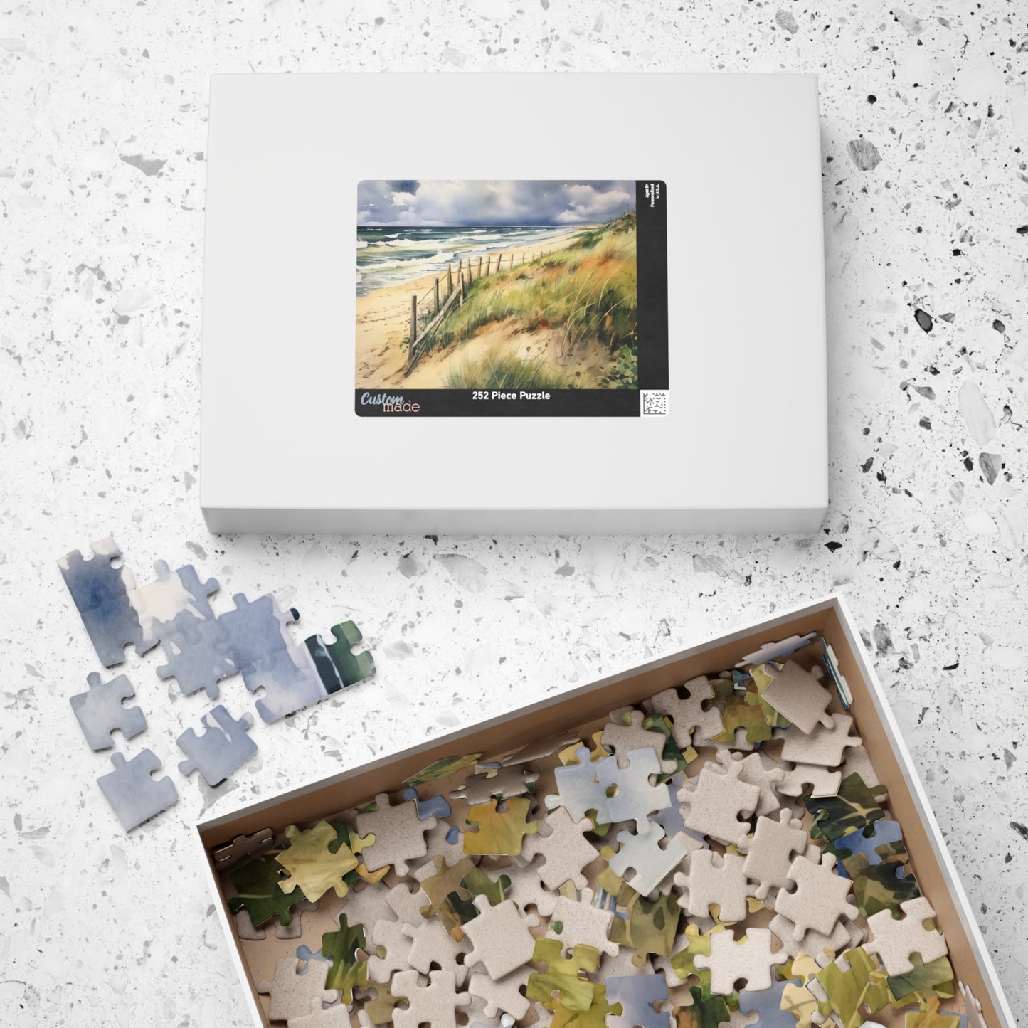 Coastal Dune Puzzle (110, 252, 520, 1014 Pieces) - Tranquil Beach Scene, Soothing Ocean Art, Relaxing Puzzle for Beach Lovers & Families