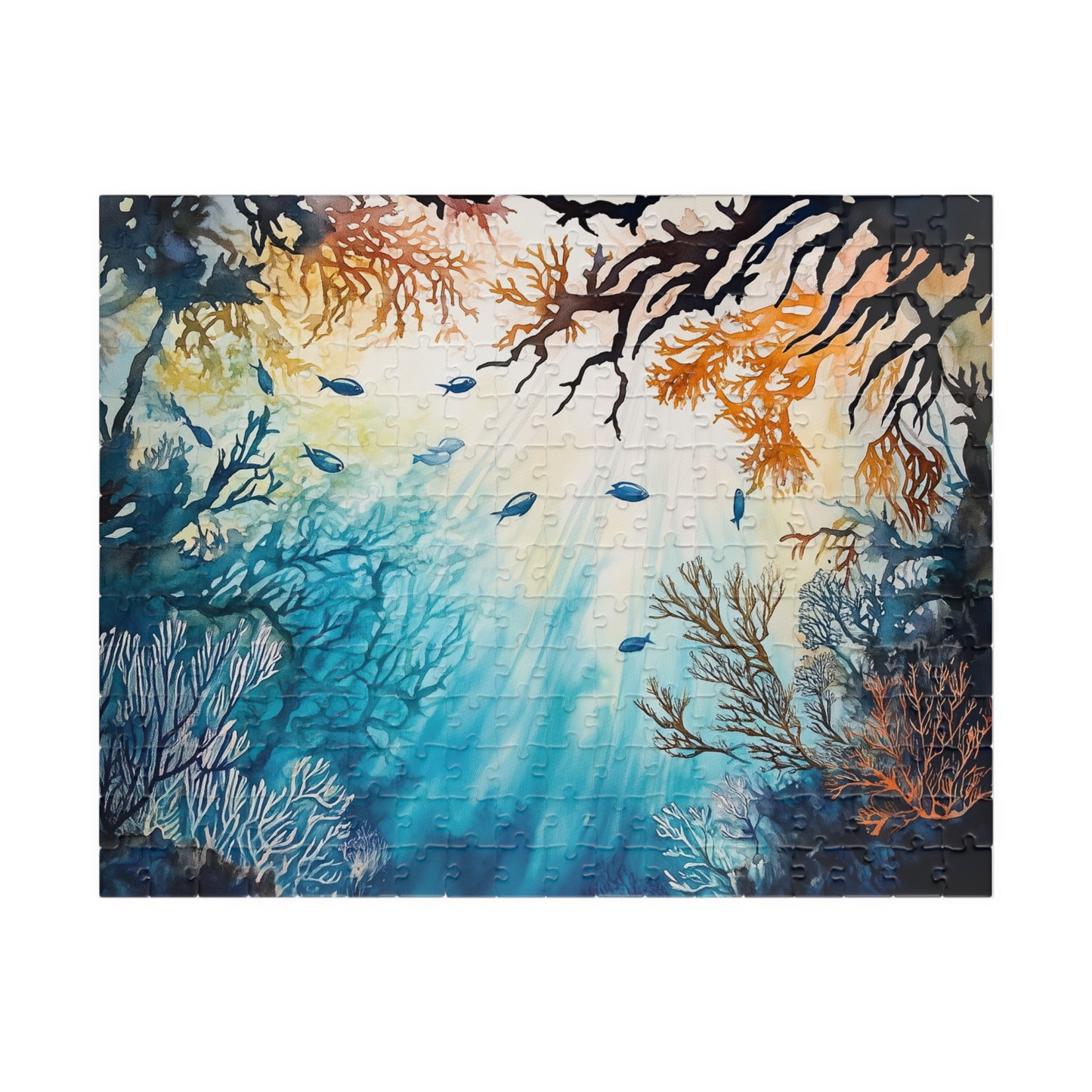 Sunlight Through the Reef Puzzle (110, 252, 520, 1014 Pieces) - Colorful Underwater Scene, Glowing Coral Garden, Vibrant Ocean Depths