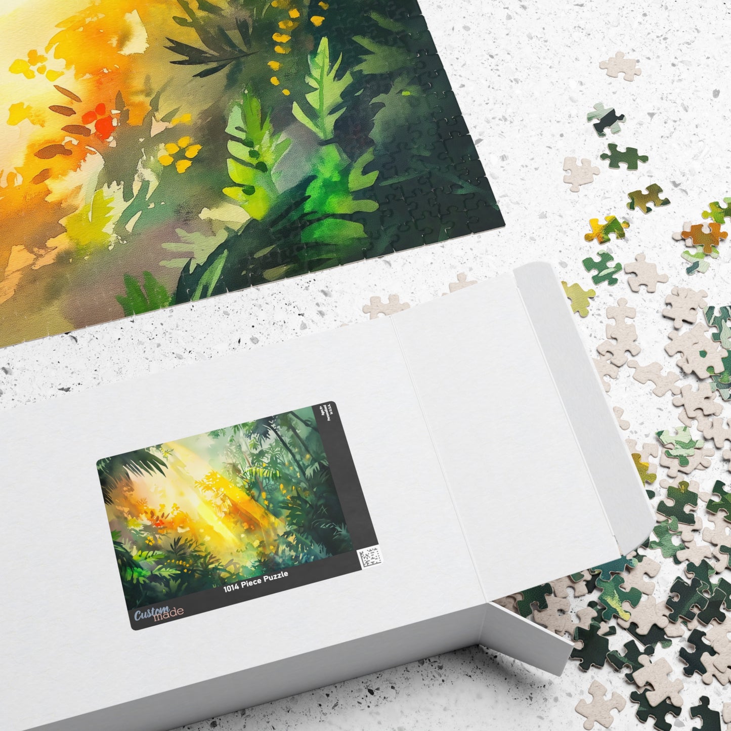 Sunbeams in the Jungle Puzzle (110, 252, 520, 1014 Pieces) - Lush Tropical Rainforest Light, Green & Gold Nature Puzzle, Serene Adventure