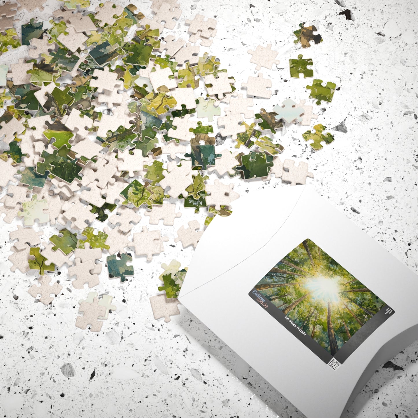 Looking Up Forest Canopy Puzzle (110, 252, 520, 1014 Pieces) - Tree Tops Jigsaw, Nature Perspective Puzzle, Tranquil Forest Gift