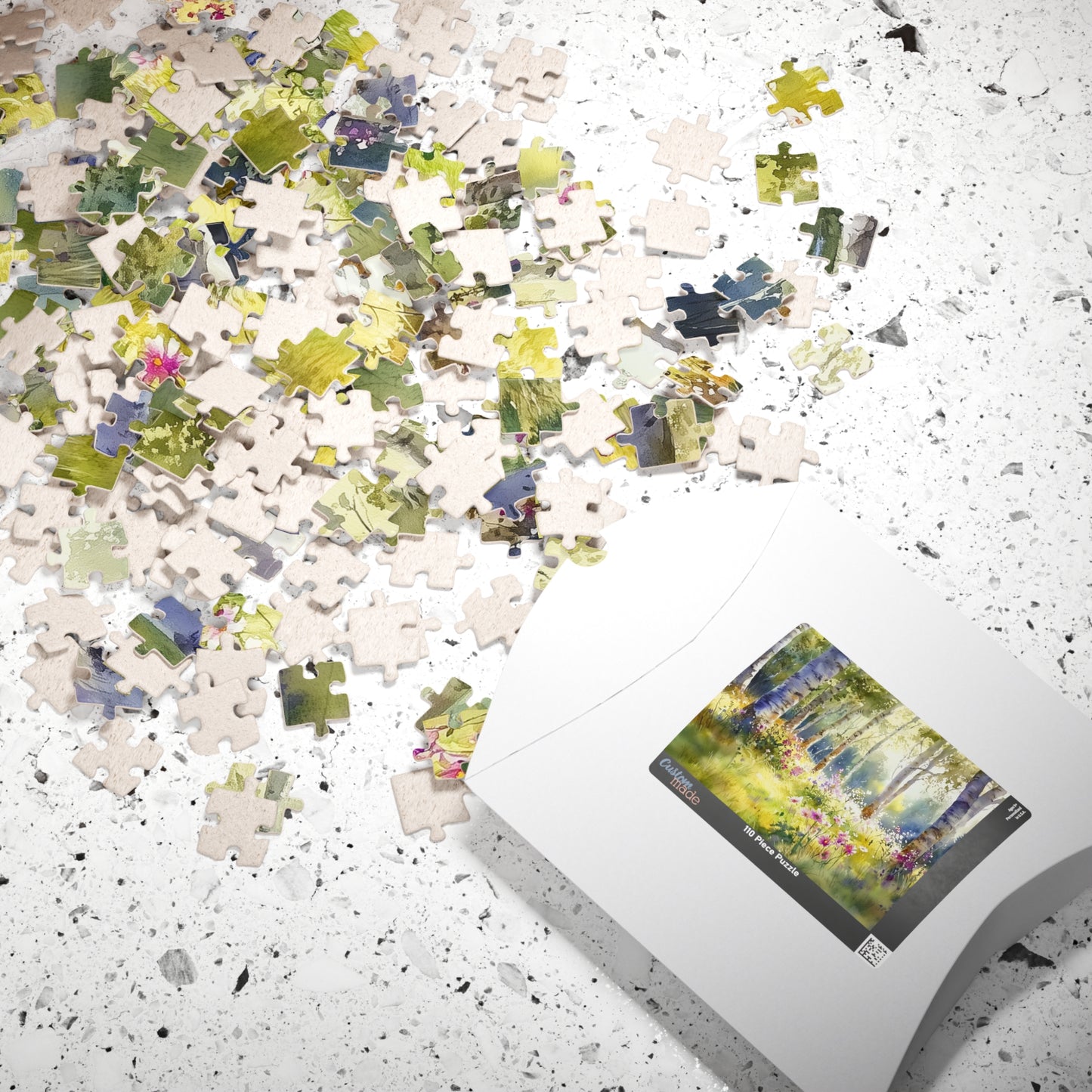 Sunlit Forest Glade Puzzle (110, 252, 520, 1014 Pieces) - Woodland Flower Puzzle, Spring Meadow Jigsaw, Peaceful Nature Decor