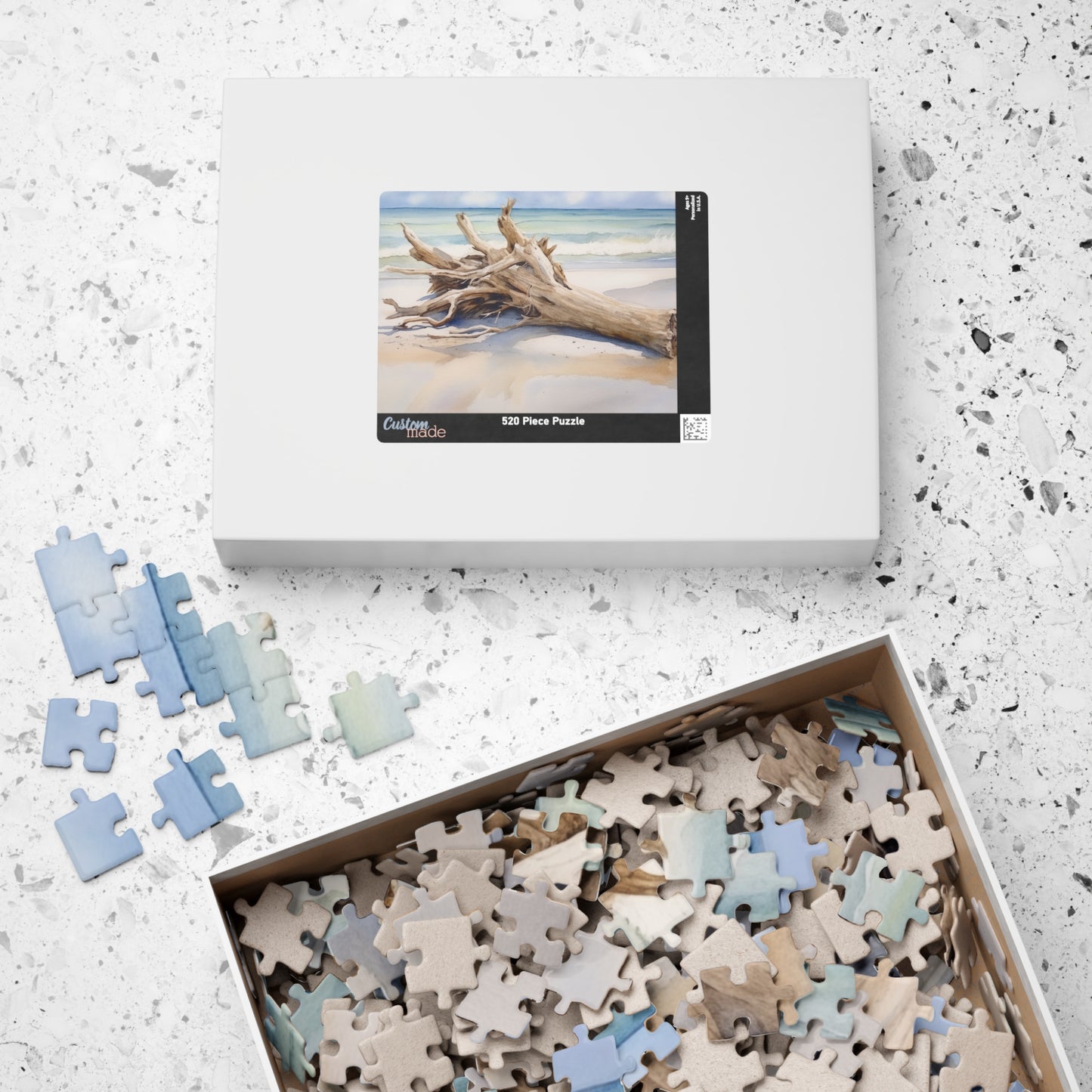 Driftwood Shoreline Puzzle (110, 252, 520, 1014 Pieces) - Beach Nature Puzzle, Calm Ocean Decor, Gift for Coastal Lovers, Relaxing Jigsaw