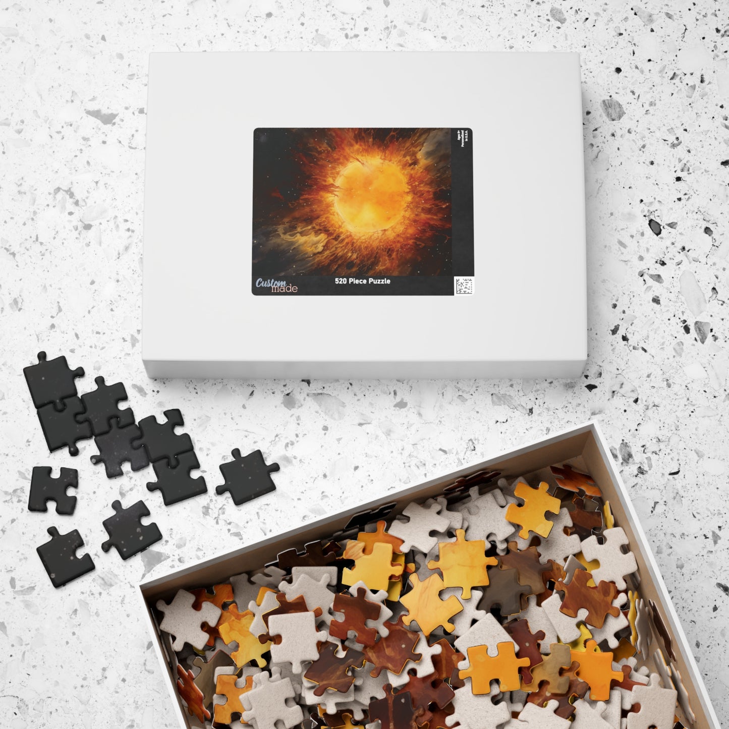Solar Burst Puzzle (110, 252, 520, 1014 Pieces) - Fiery Sun, Outer Space Scene, Bold Astronomy Art