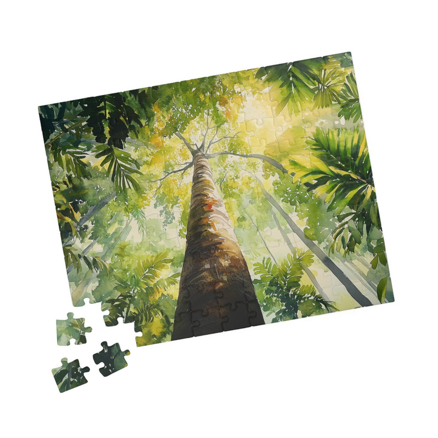 Jungle Canopy View Puzzle (110, 252, 520, 1014 Pieces) - Towering Rainforest Tree, Nature Perspective Puzzle, Gift for Jungle Lovers