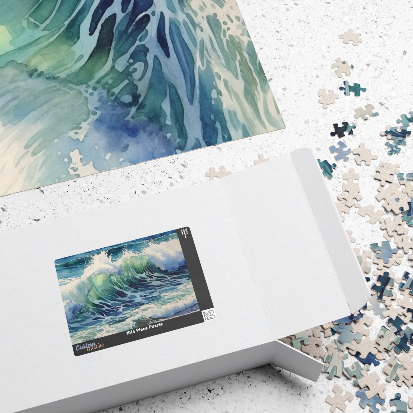 Excited Ocean Waves Puzzle (110, 252, 520, 1014 Pieces) - Dynamic Seascape Jigsaw, Coastal Wall Art, Ocean Lover Gift, Mindful Puzzle Play