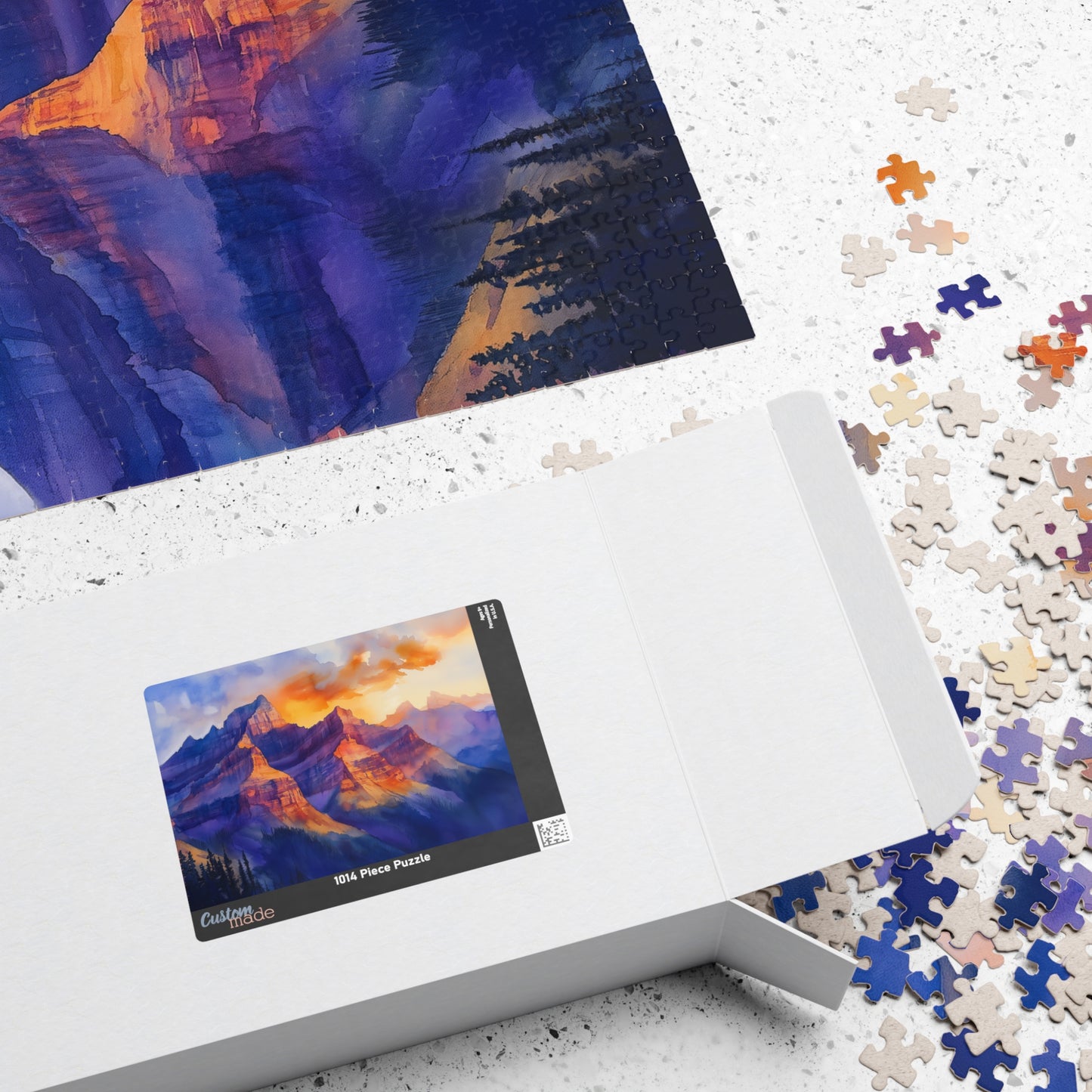 Desert Cliffs at Sunset Puzzle (110, 252, 520, 1014 Pieces) - Bold Southwest Landscape, Vibrant Nature Art Gift