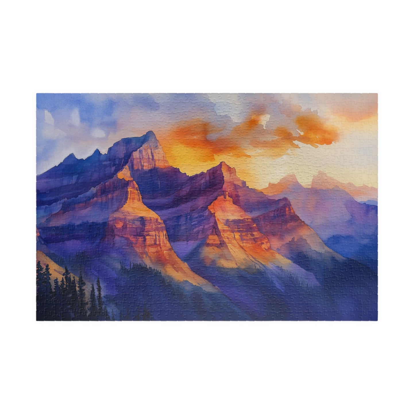 Desert Cliffs at Sunset Puzzle (110, 252, 520, 1014 Pieces) - Bold Southwest Landscape, Vibrant Nature Art Gift