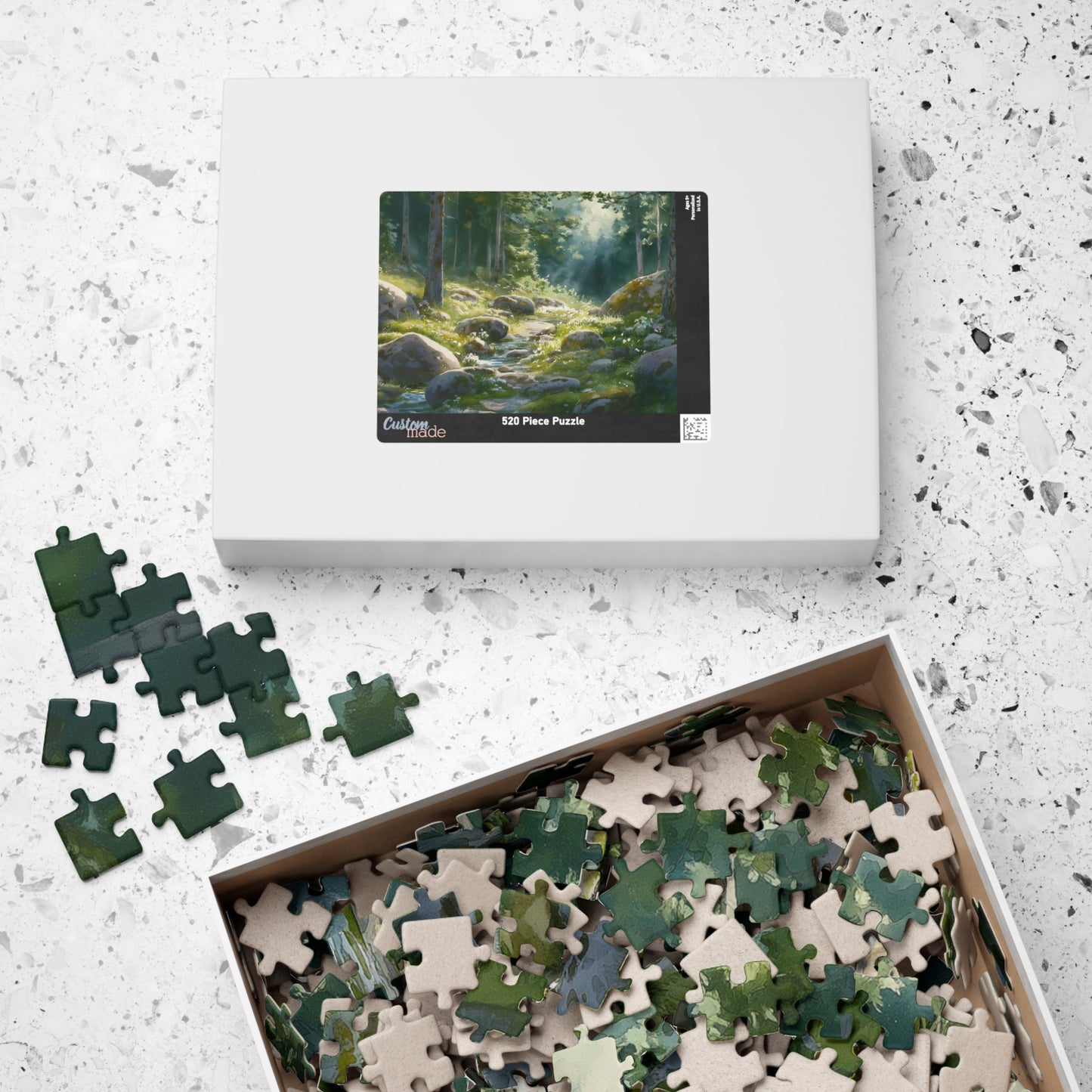 Rocky Forest Stream Puzzle (110, 252, 520, 1014 Pieces) - Peaceful Nature Jigsaw, Woodland Puzzle Art, Gift for Puzzle Lovers