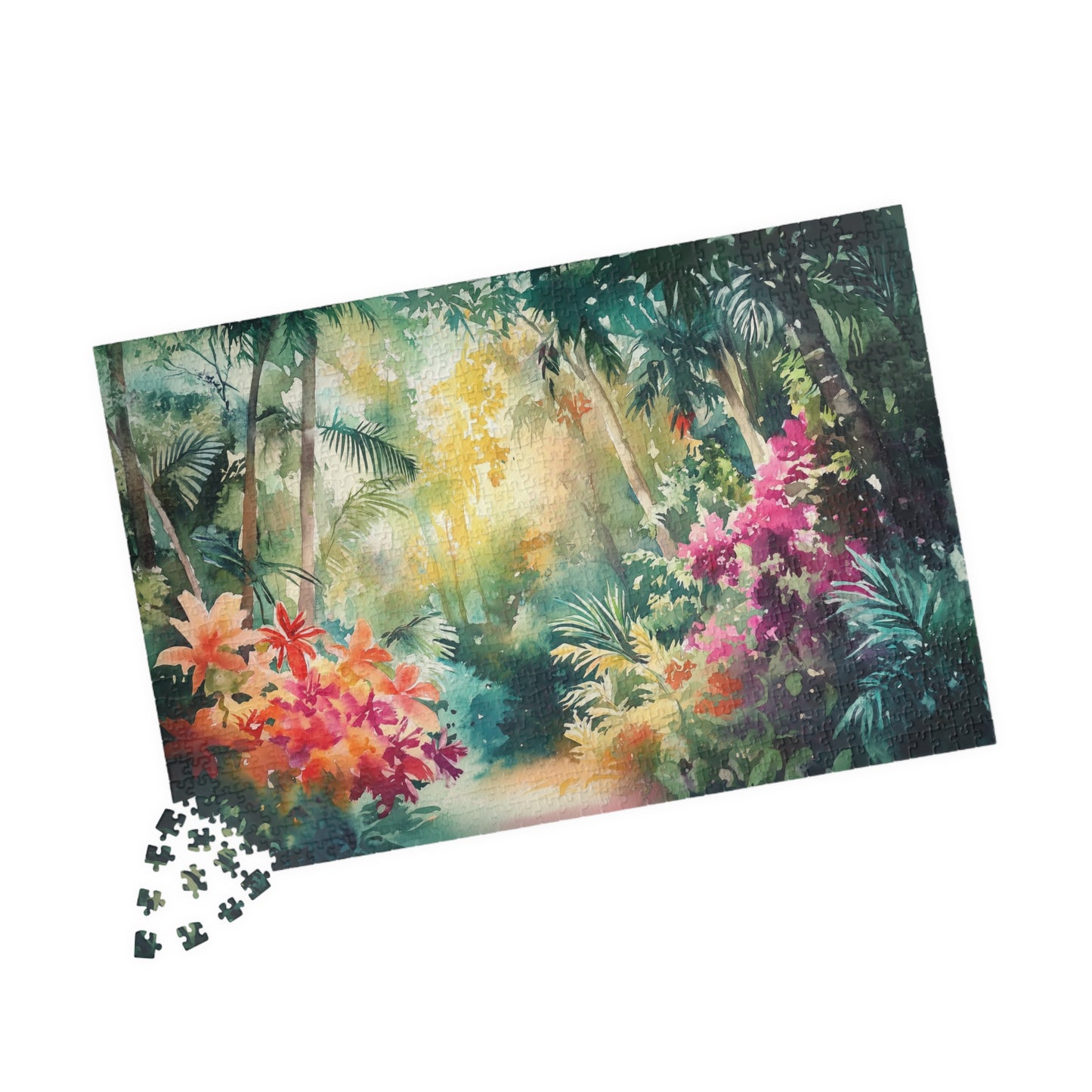 Tropical Bloom Puzzle (110, 252, 520, 1014 Pieces) - Vibrant Jungle Flowers, Rainforest Puzzle, Nature Decor, Gift for Puzzle Enthusiasts