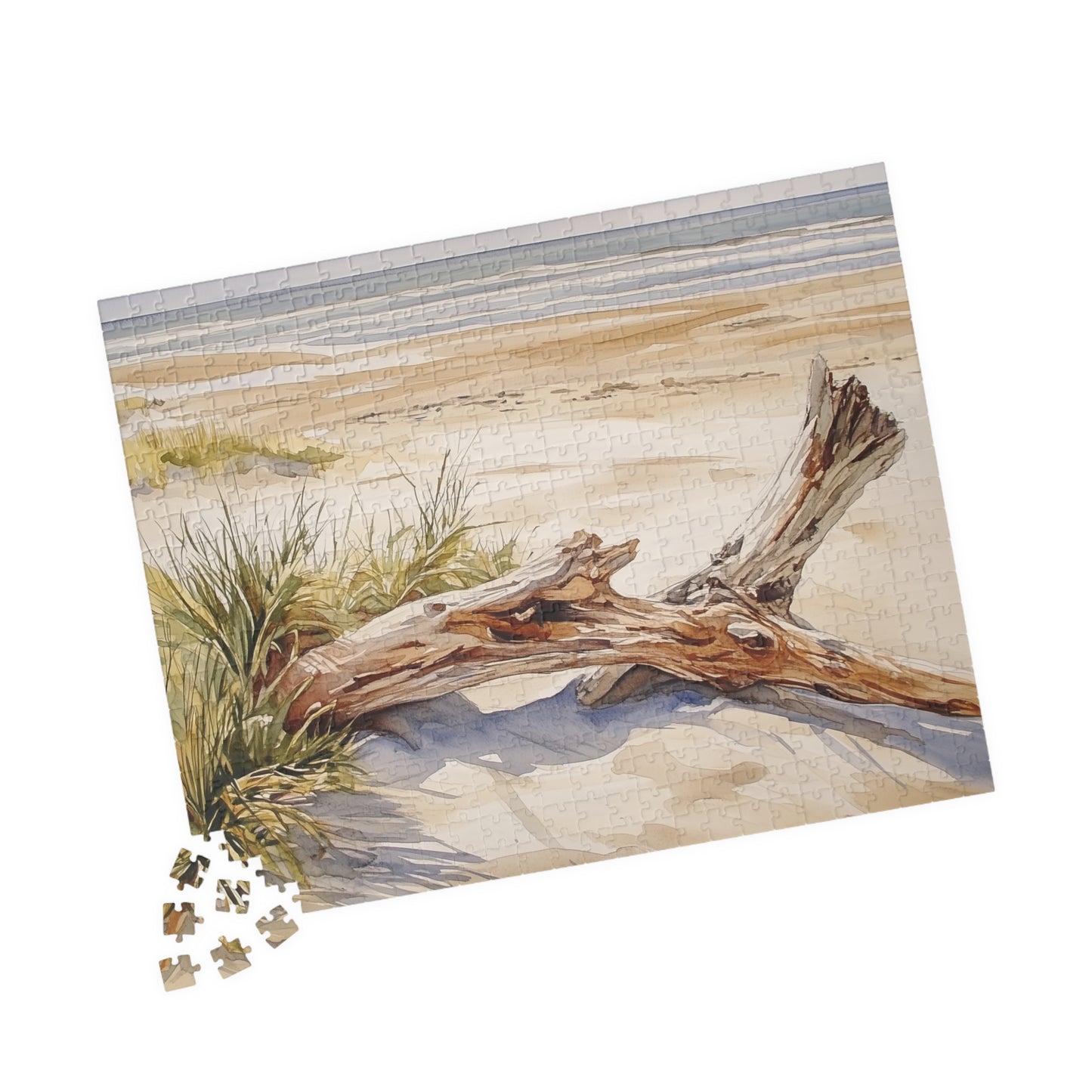 Golden Shore Driftwood Puzzle (110, 252, 520, 1014 Pieces) - Sunny Beach Puzzle, Coastal Decor, Nature Lover Gift, Relaxing Mindful Jigsaw