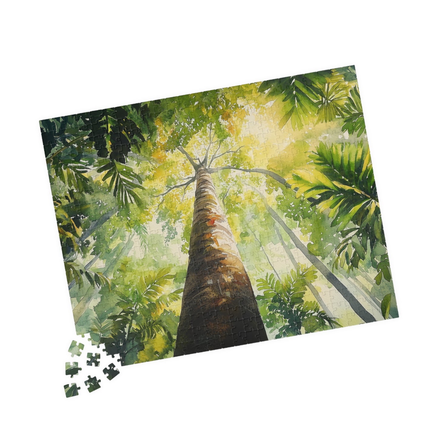 Jungle Canopy View Puzzle (110, 252, 520, 1014 Pieces) - Towering Rainforest Tree, Nature Perspective Puzzle, Gift for Jungle Lovers
