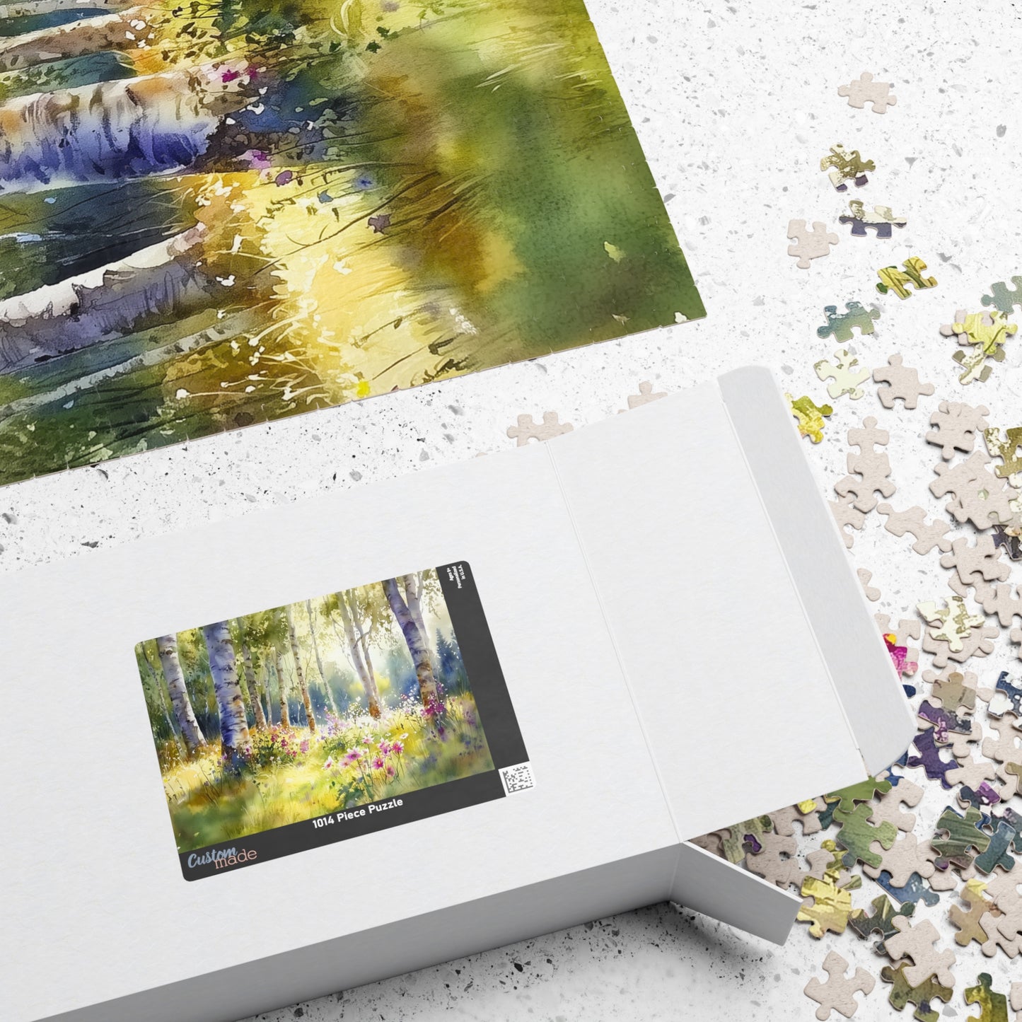 Sunlit Forest Glade Puzzle (110, 252, 520, 1014 Pieces) - Woodland Flower Puzzle, Spring Meadow Jigsaw, Peaceful Nature Decor