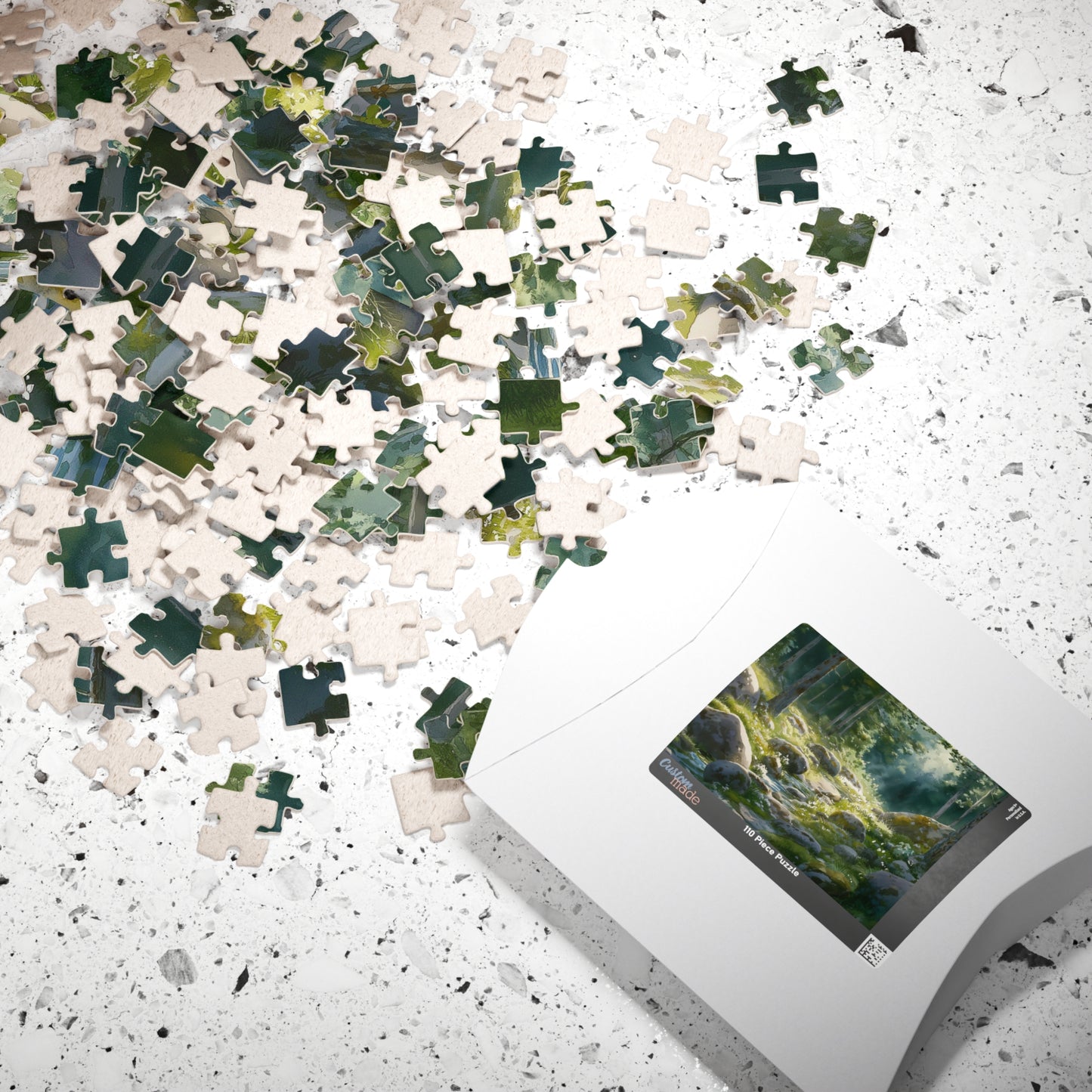 Rocky Forest Stream Puzzle (110, 252, 520, 1014 Pieces) - Peaceful Nature Jigsaw, Woodland Puzzle Art, Gift for Puzzle Lovers