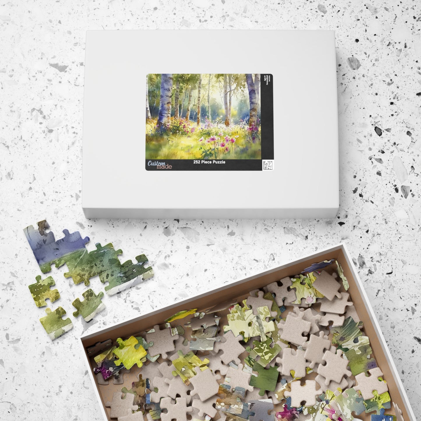 Sunlit Forest Glade Puzzle (110, 252, 520, 1014 Pieces) - Woodland Flower Puzzle, Spring Meadow Jigsaw, Peaceful Nature Decor